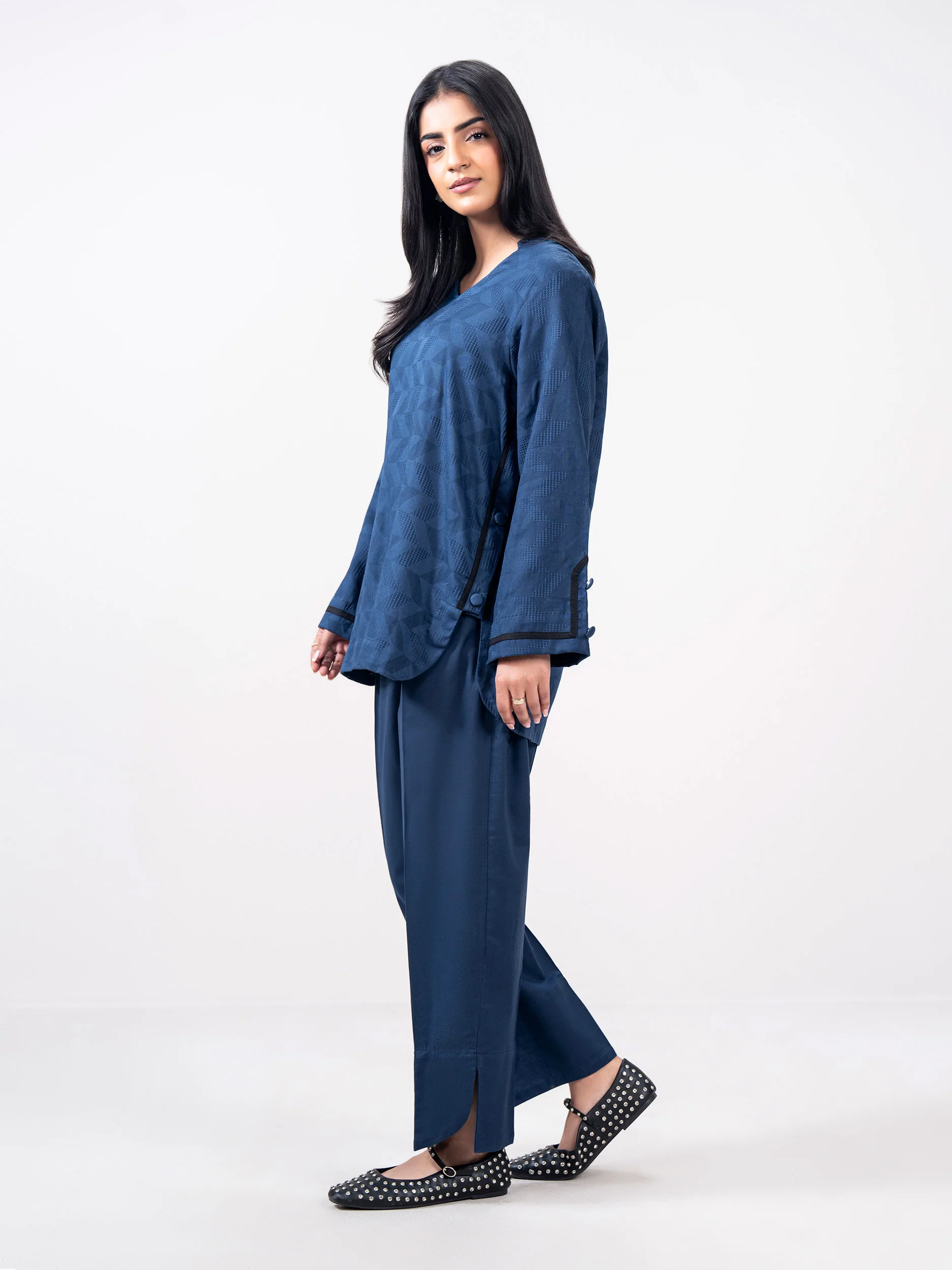 Self Jacquard Co ord set - Image 2