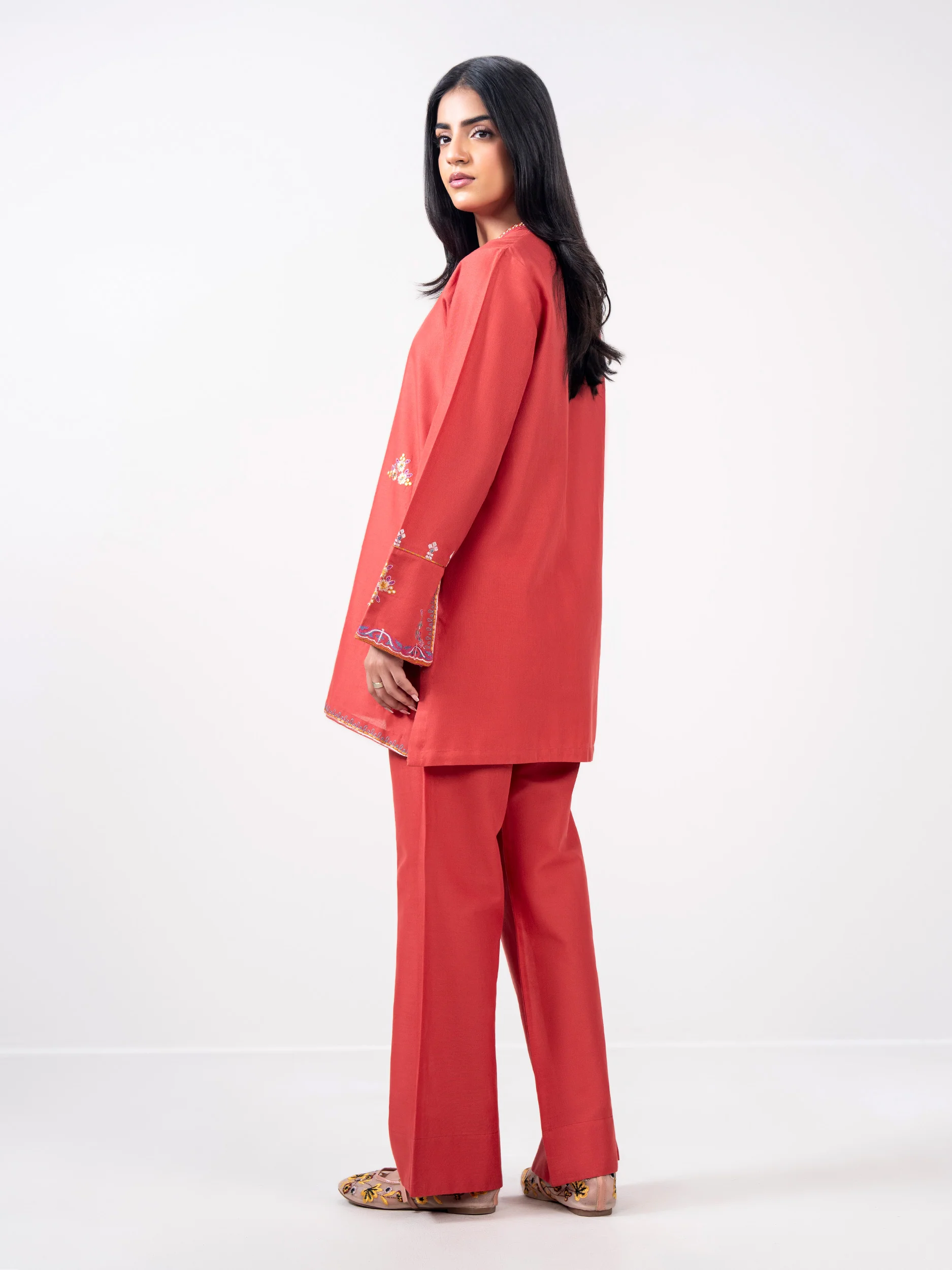 Khaddar Co ord set- Embroidered - Image 3