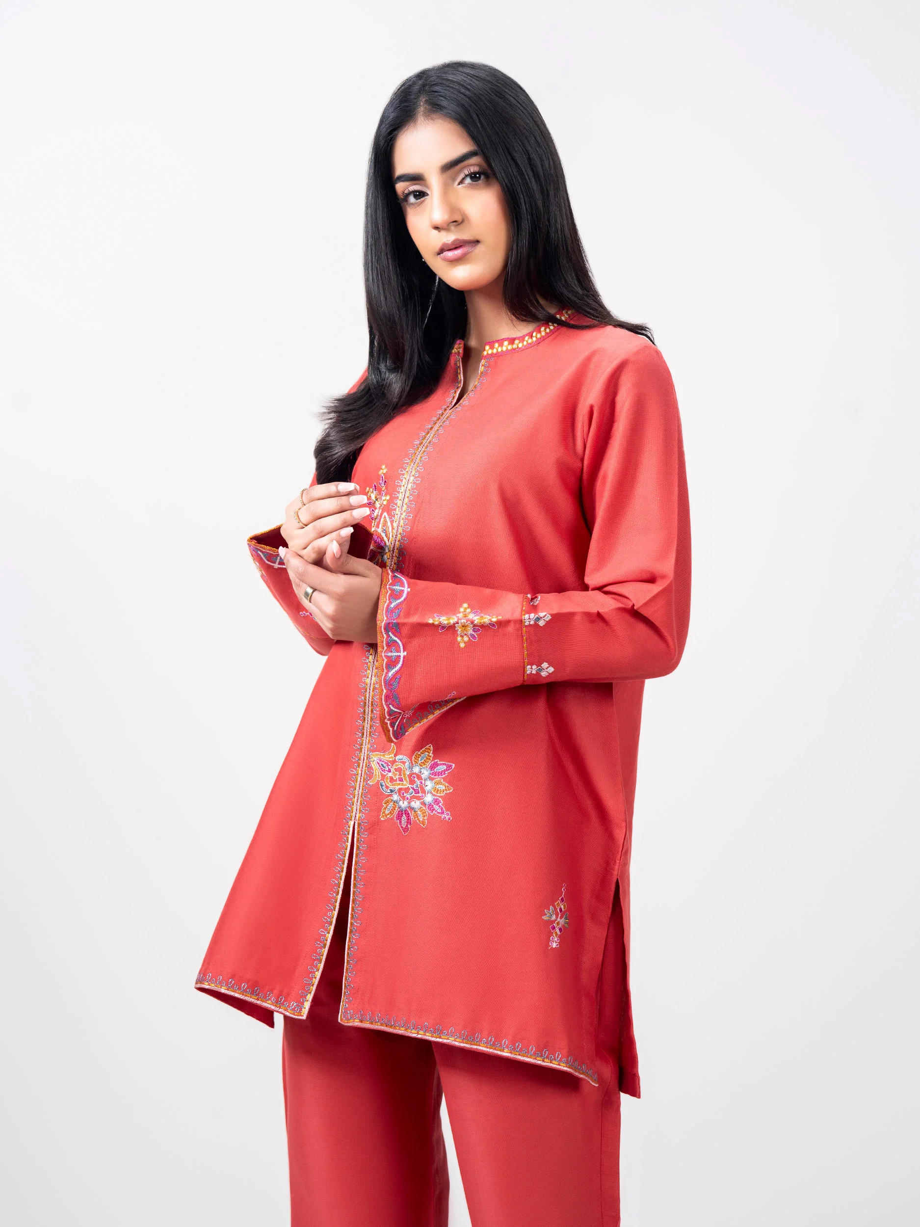 Khaddar Co ord set- Embroidered - Image 5
