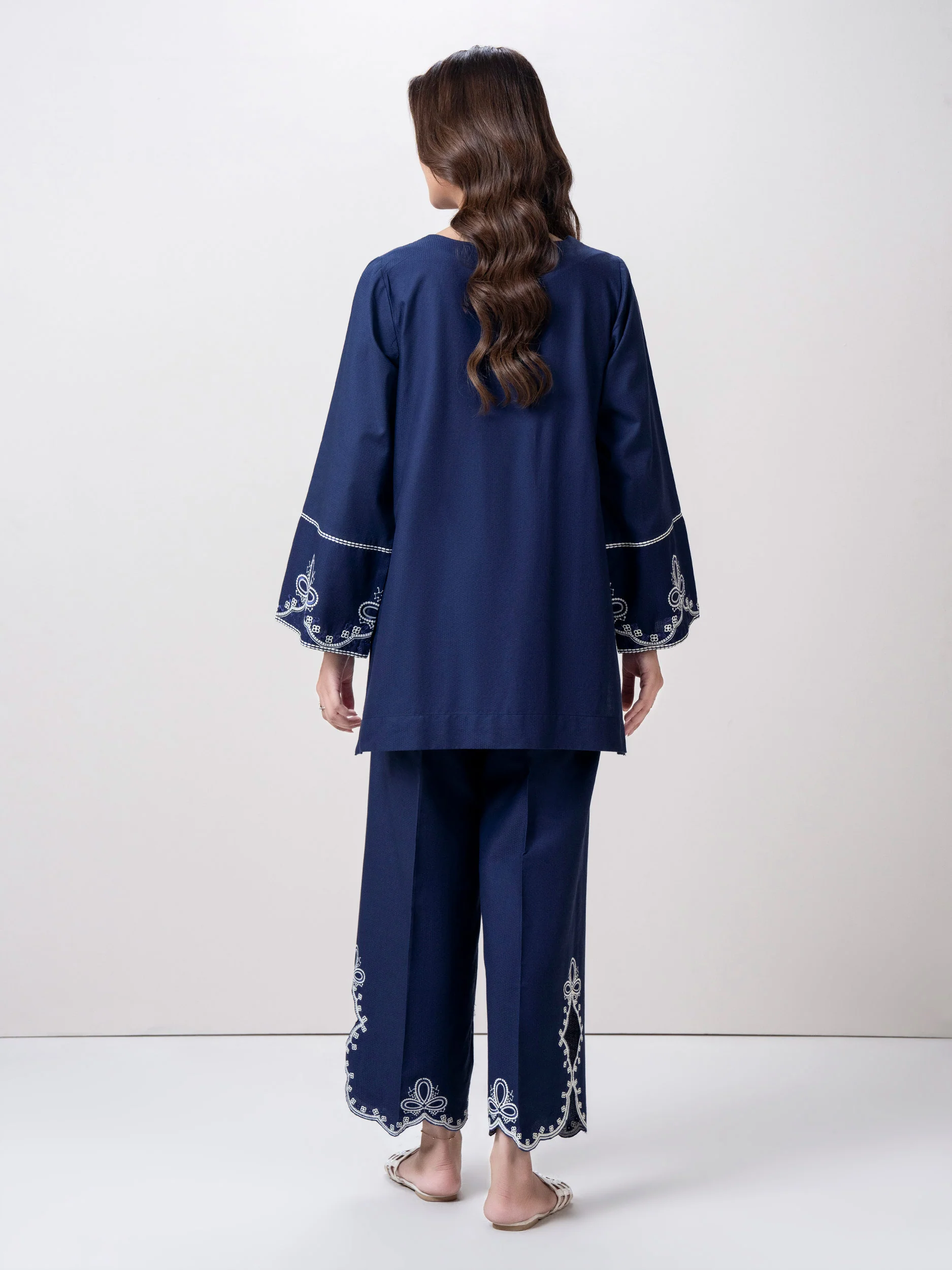 Dobby Co-ord Set- Embroidered - Image 3
