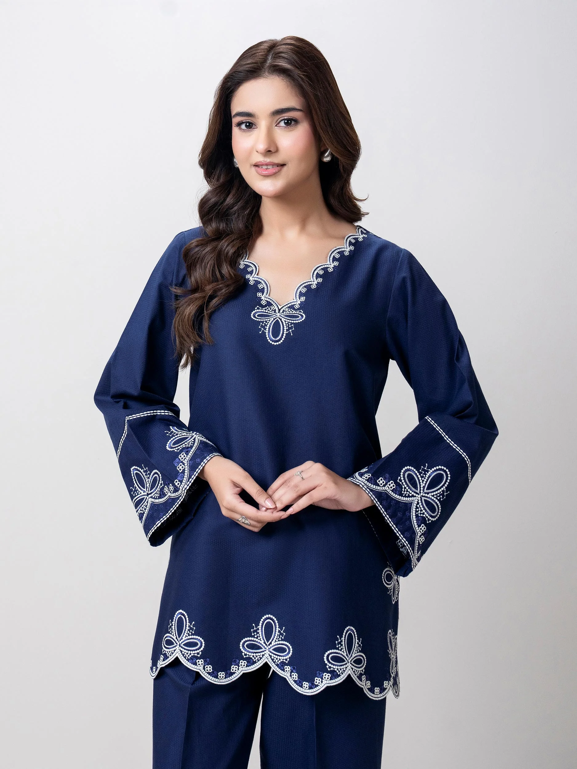 Dobby Co-ord Set- Embroidered - Image 5