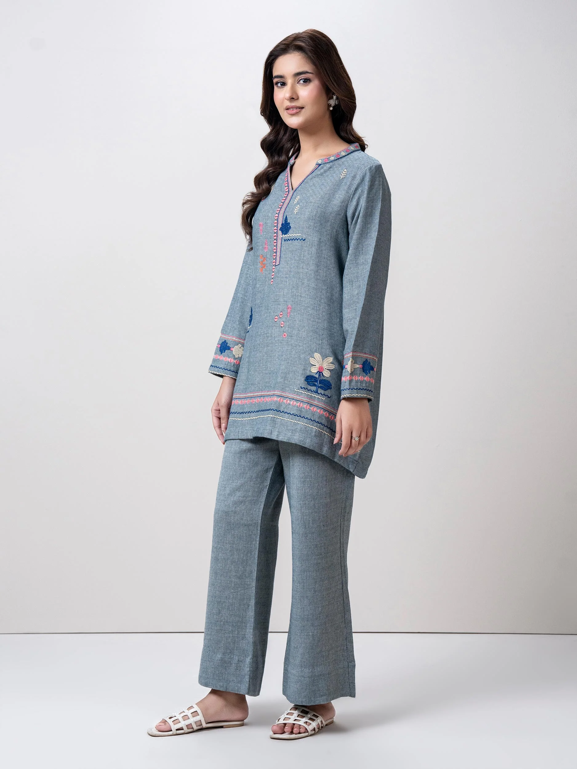 Yarn Dyed Co-ord Set- Embroidered - Image 2