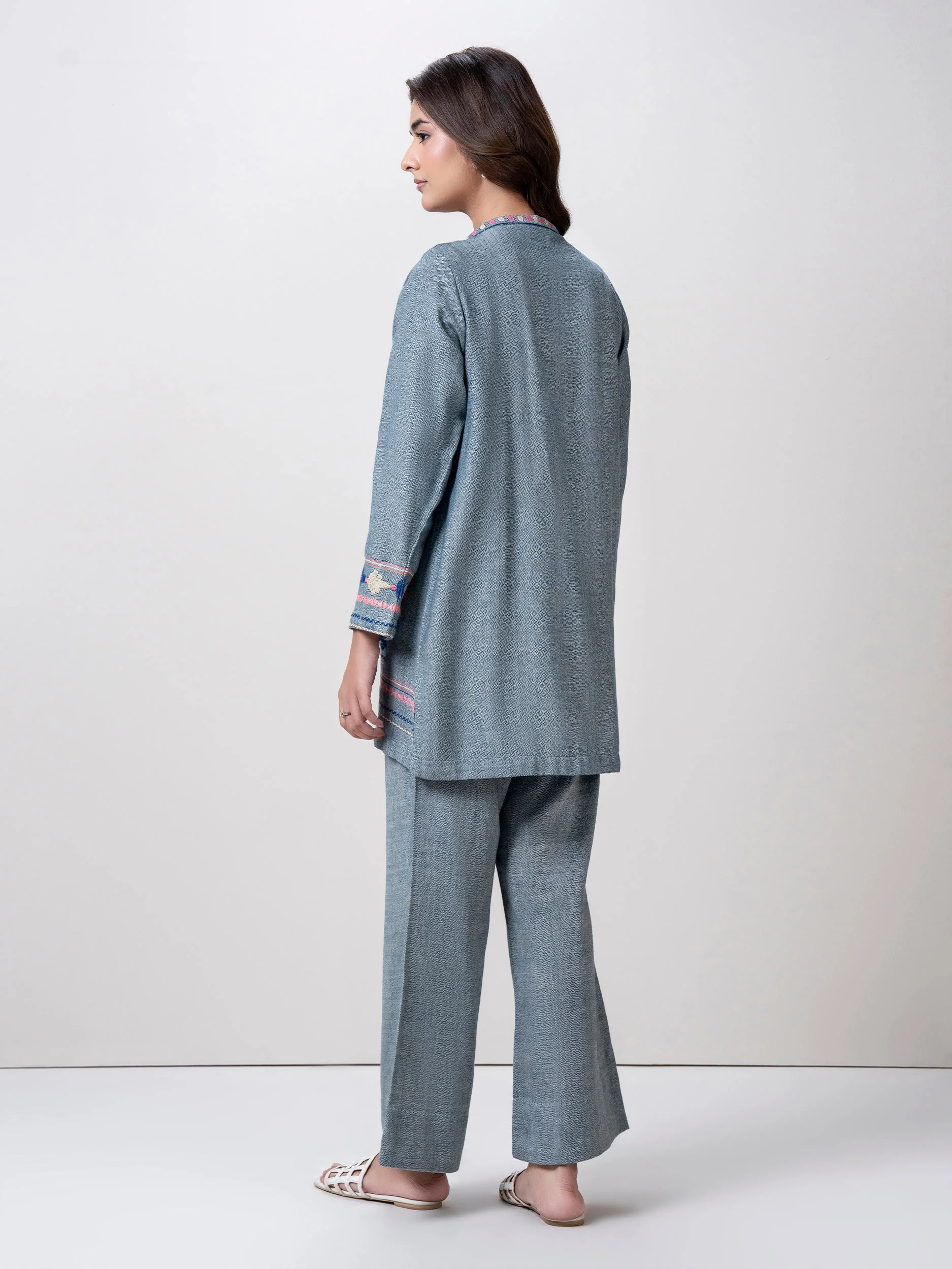 Yarn Dyed Co-ord Set- Embroidered - Image 3