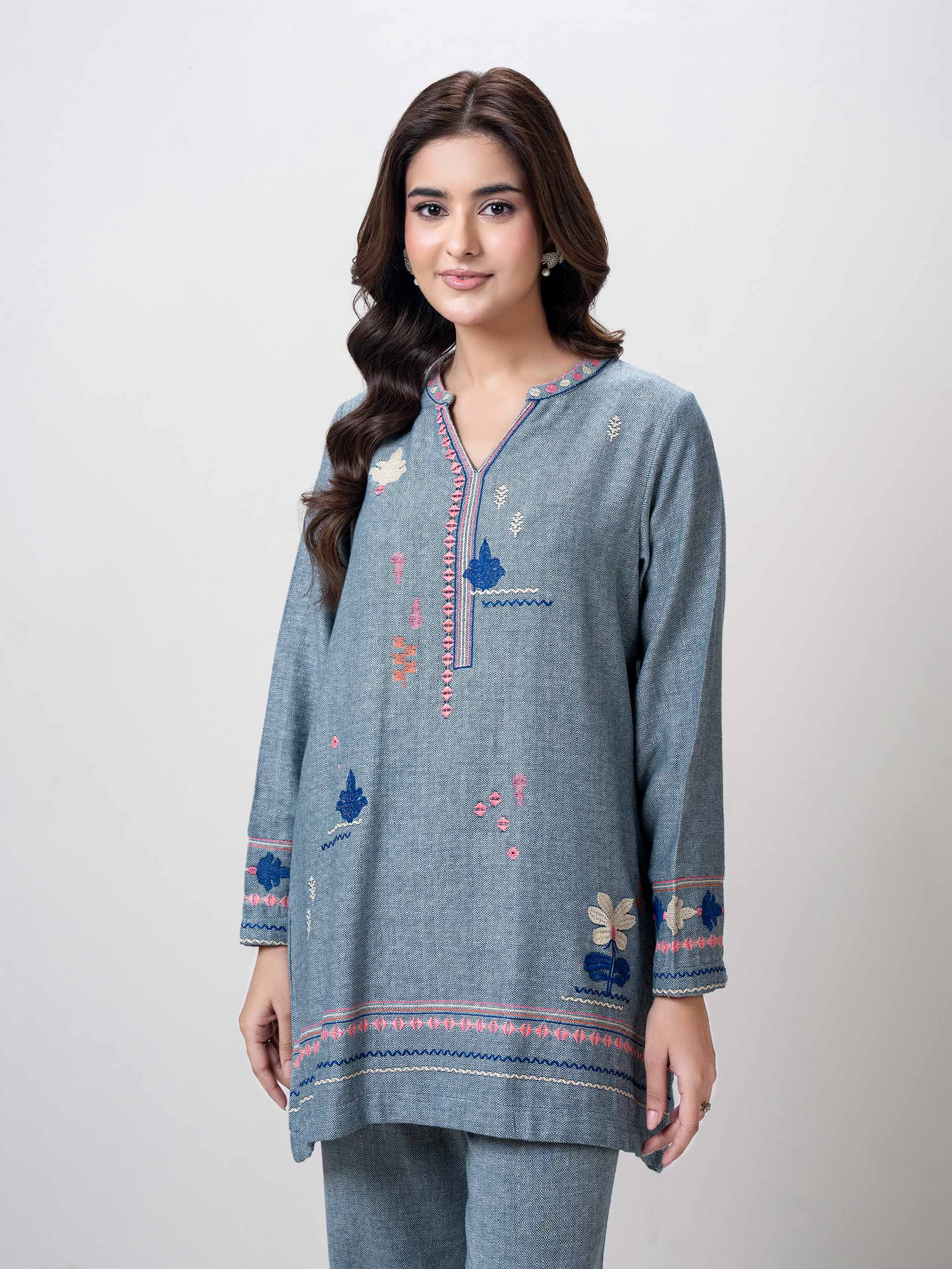 Yarn Dyed Co-ord Set- Embroidered - Image 4