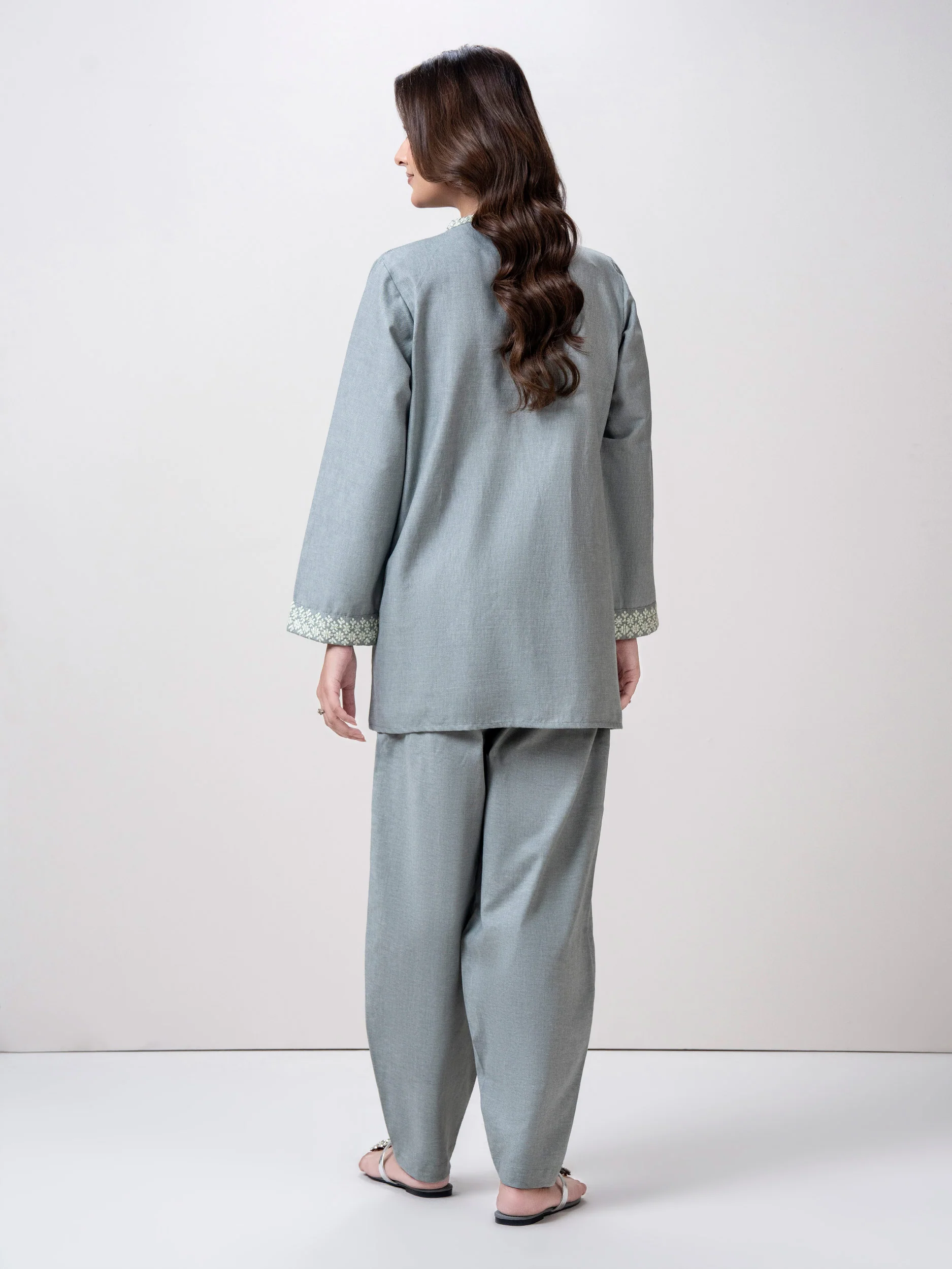 Yarn Dyed Co-ord Set- Embroidered - Image 3