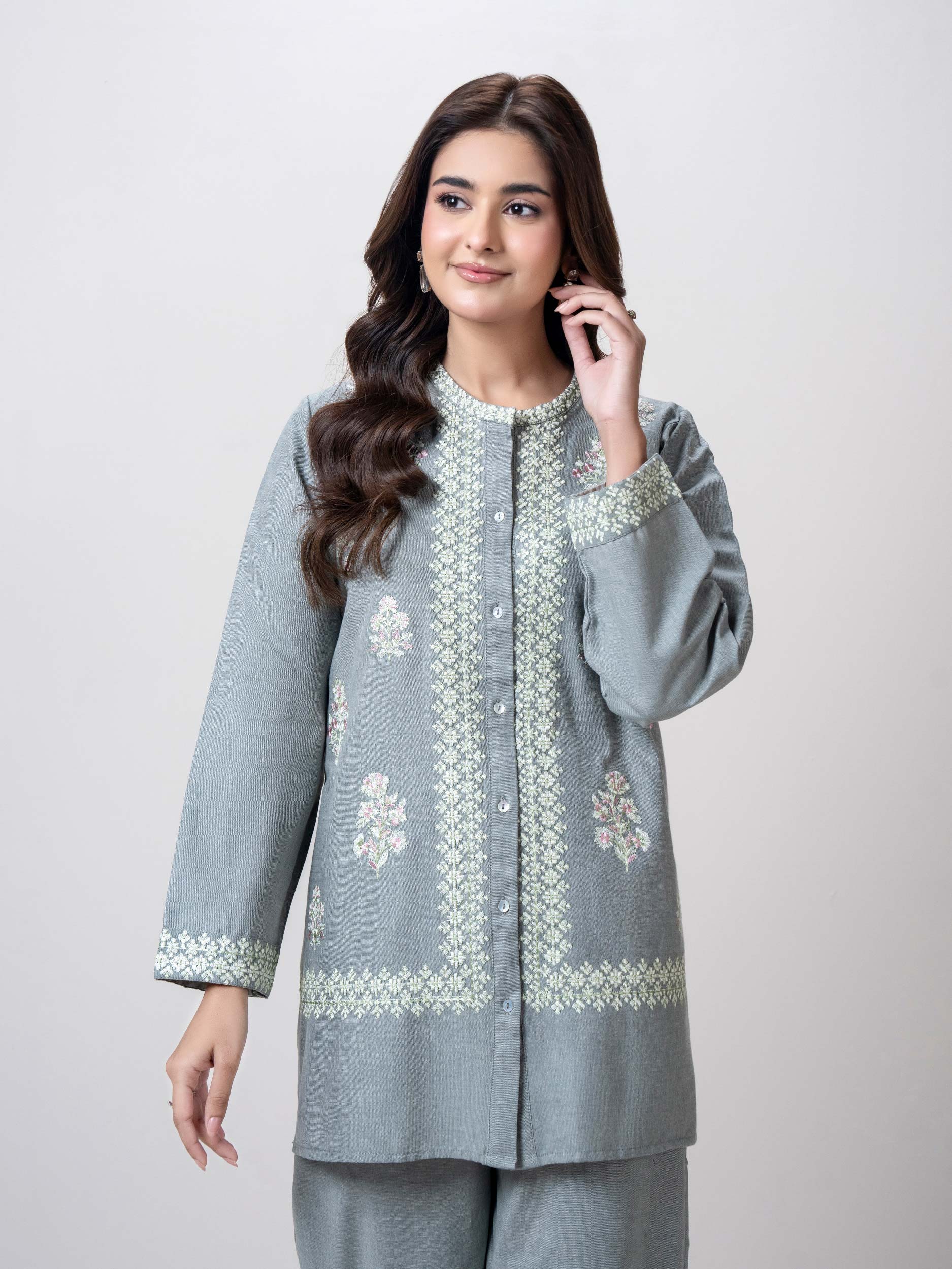 Yarn Dyed Co-ord Set- Embroidered - Image 4