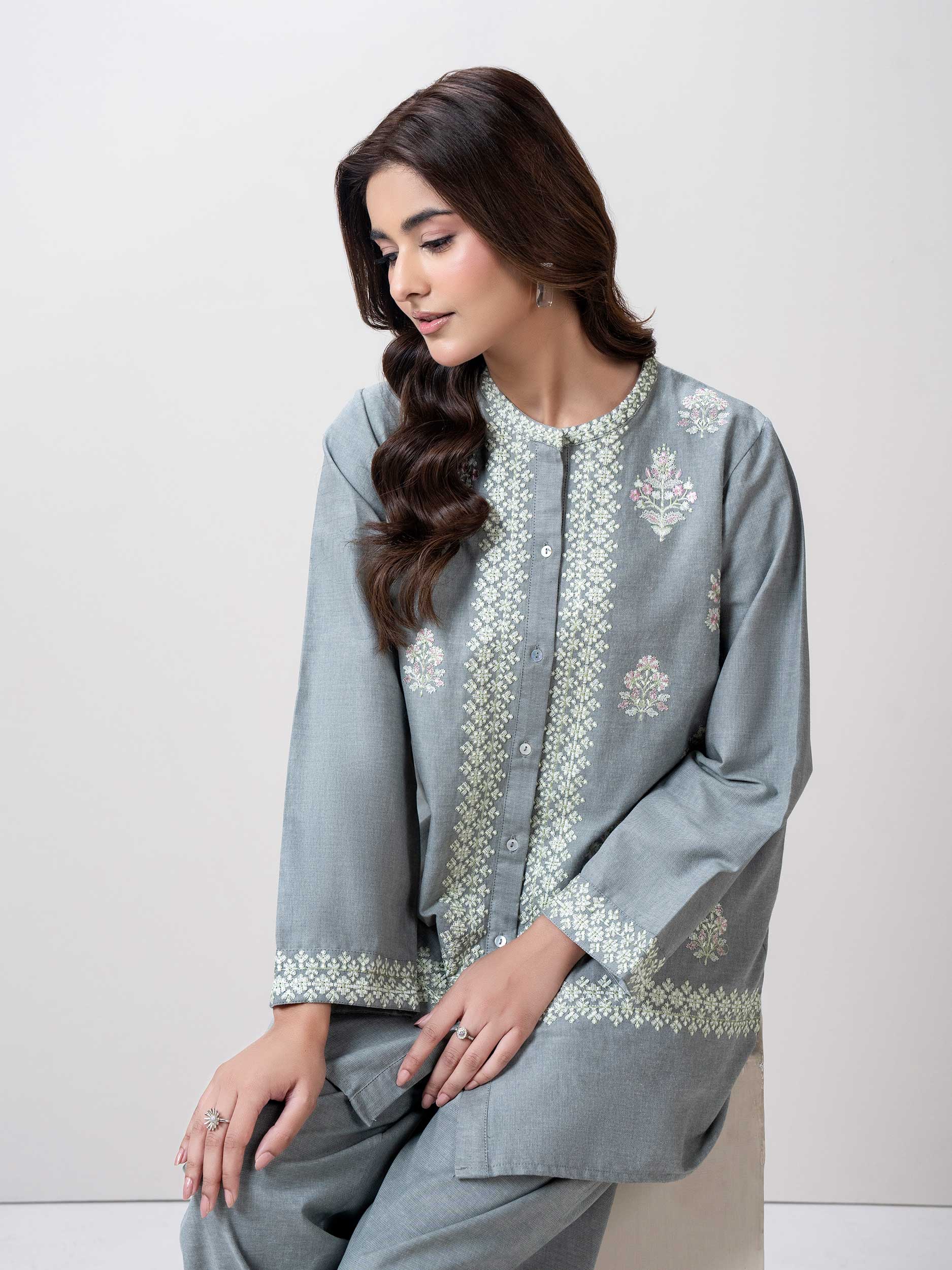 Yarn Dyed Co-ord Set- Embroidered - Image 5
