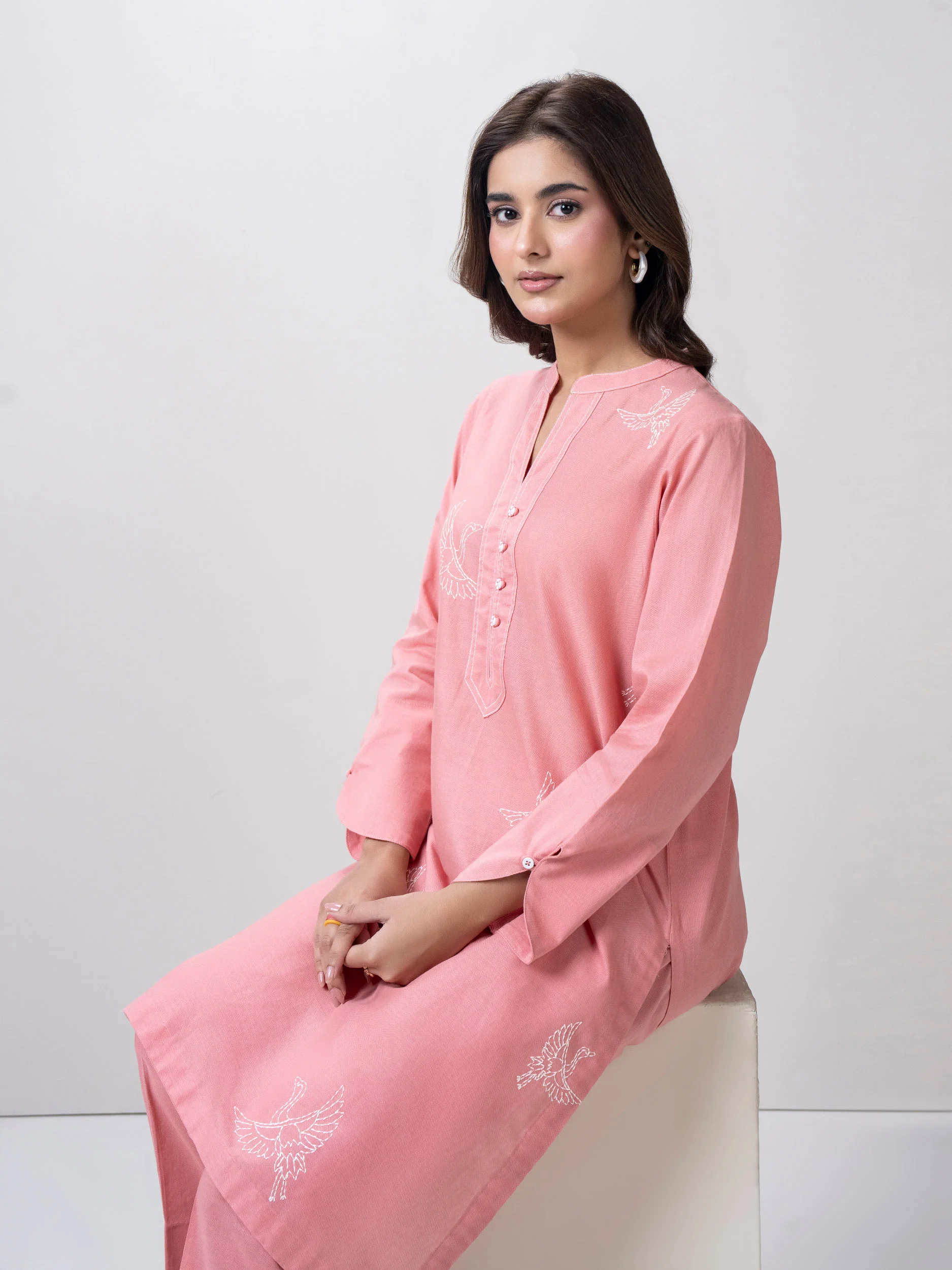 2 Piece Khaddar Suit- Embroidered (Pret) - Image 4