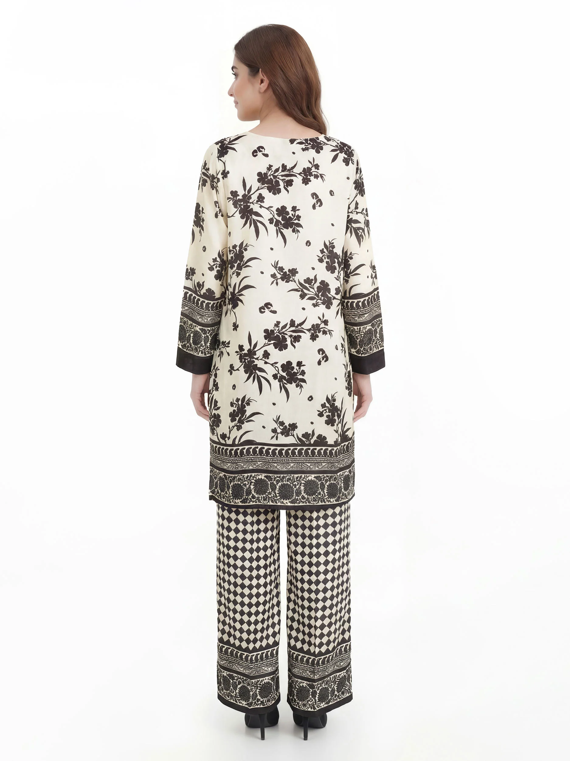 2 Piece Silk Suit- Embellished (Pret) - Image 2