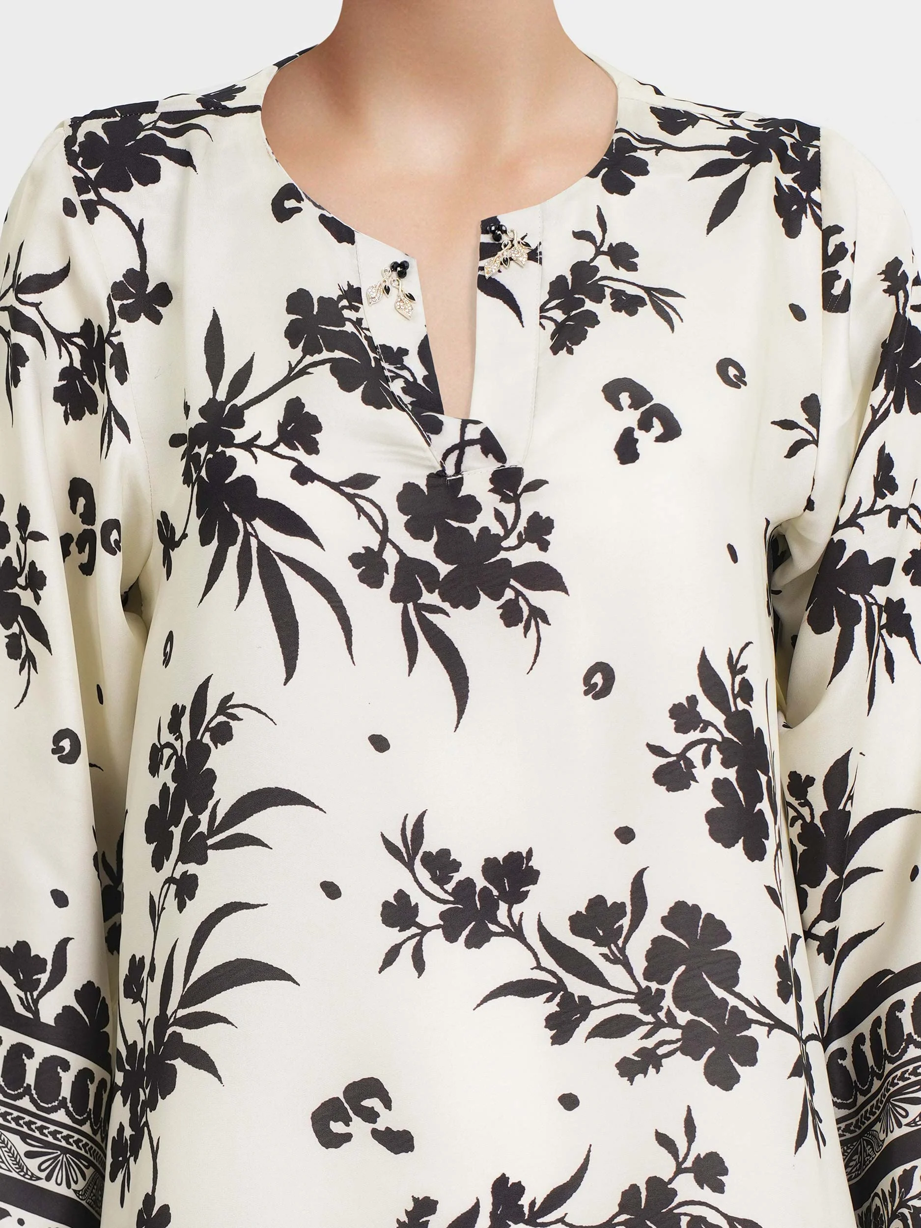 2 Piece Silk Suit- Embellished (Pret) - Image 3