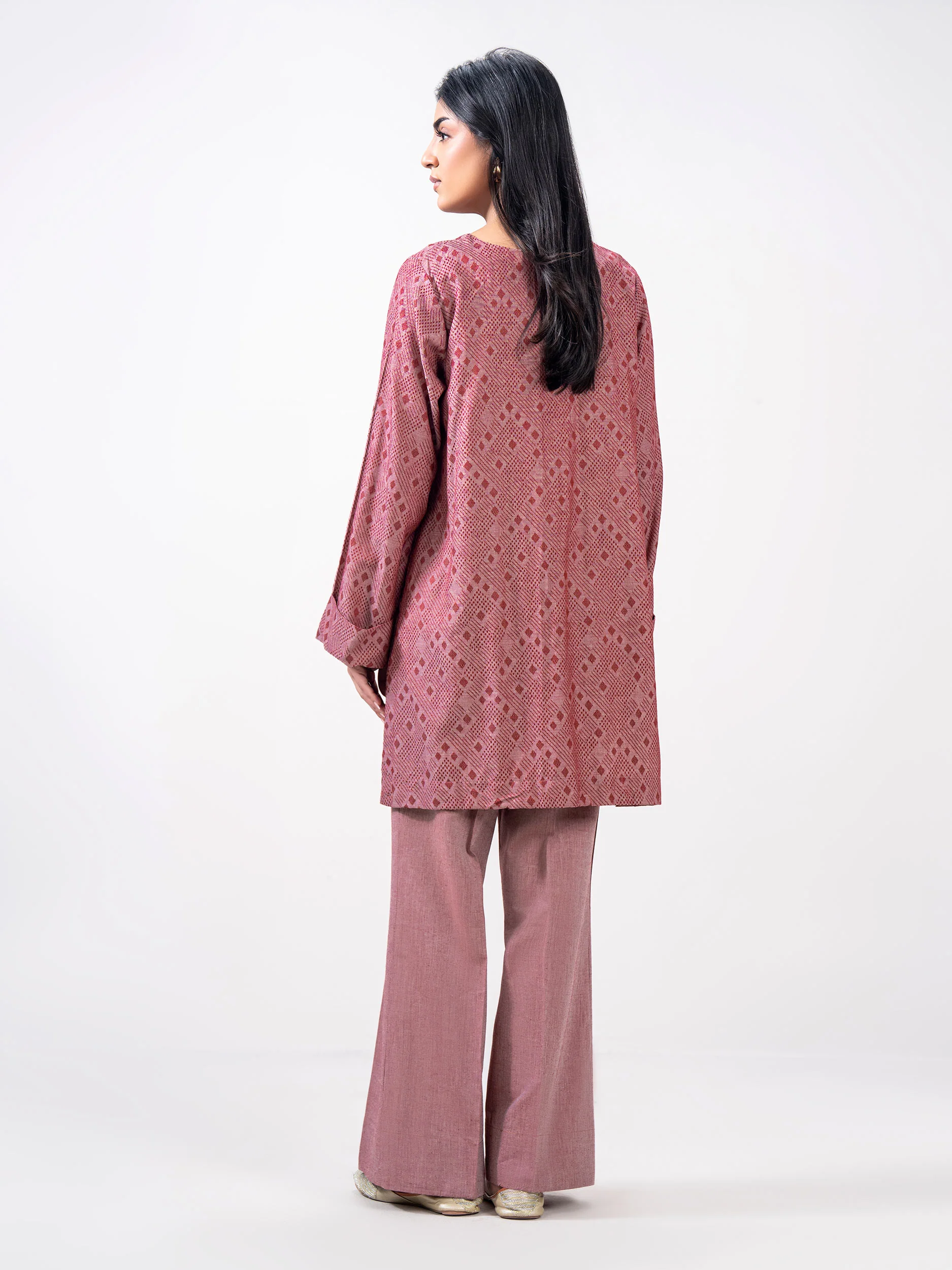 2 Piece Jacquard Yarn Dyed Suit- Embroidered (Pret) - Image 3