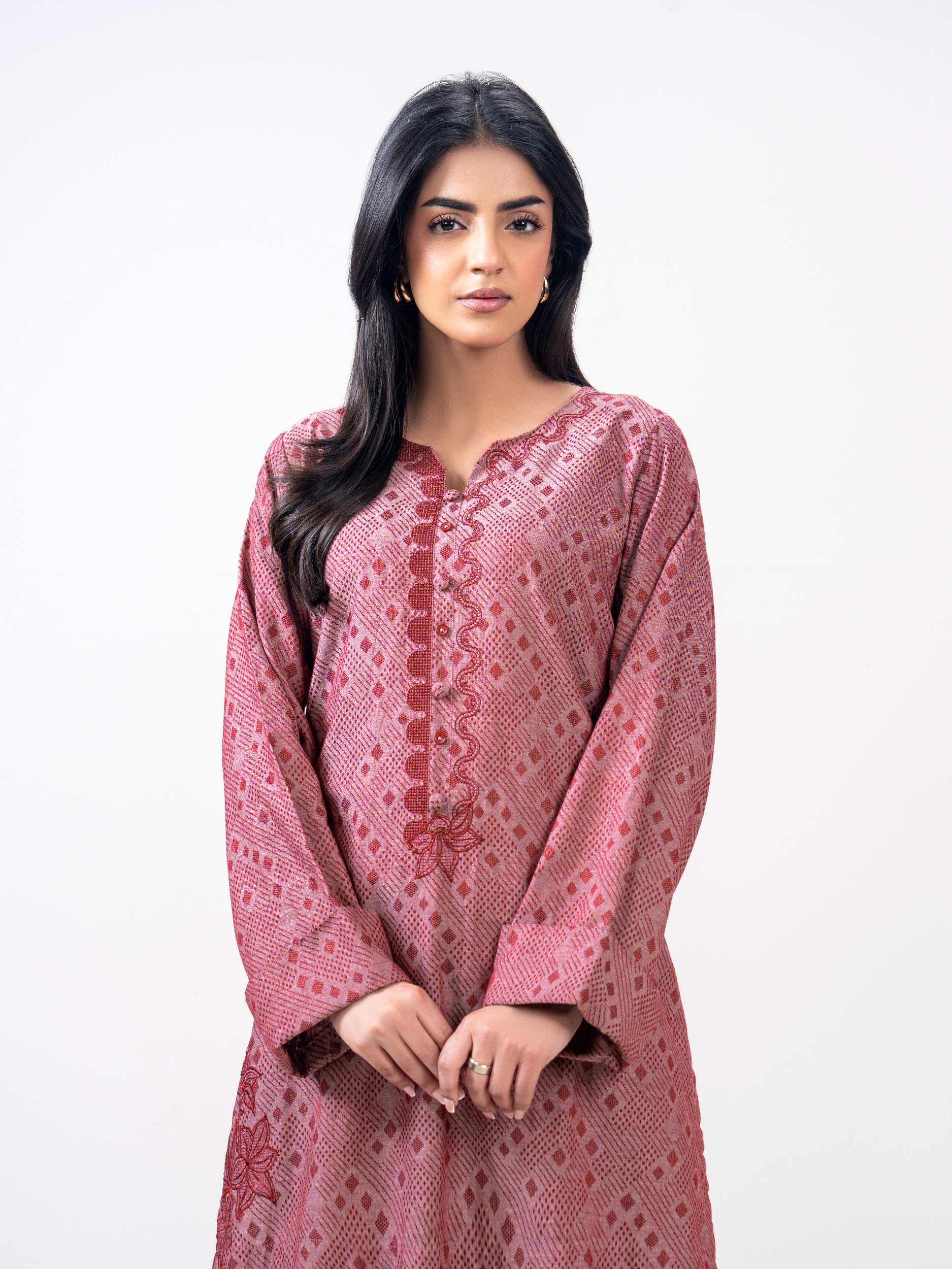 2 Piece Jacquard Yarn Dyed Suit- Embroidered (Pret) - Image 6