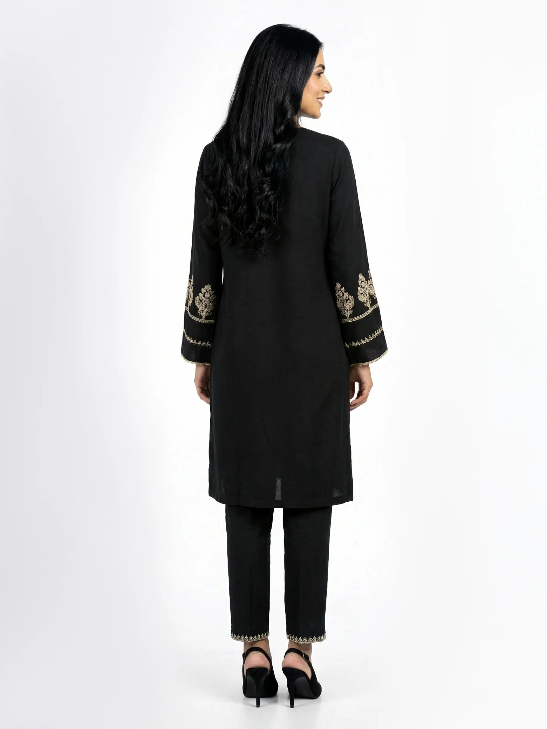 2 Piece Linen Suit- Embroidered (Pret) - Image 2