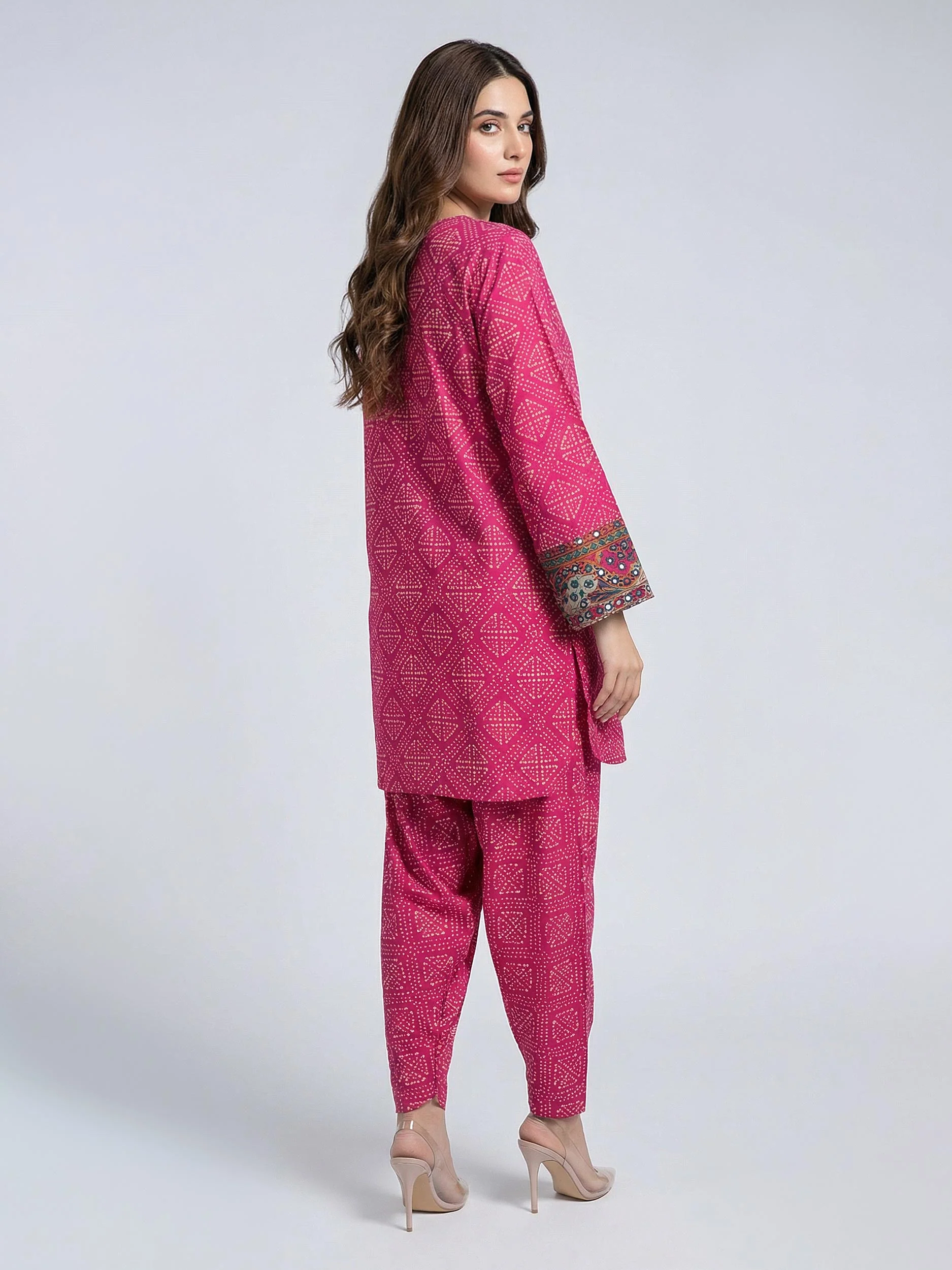 2 Piece Cambric Suit- Embroidered (Pret) - Image 2