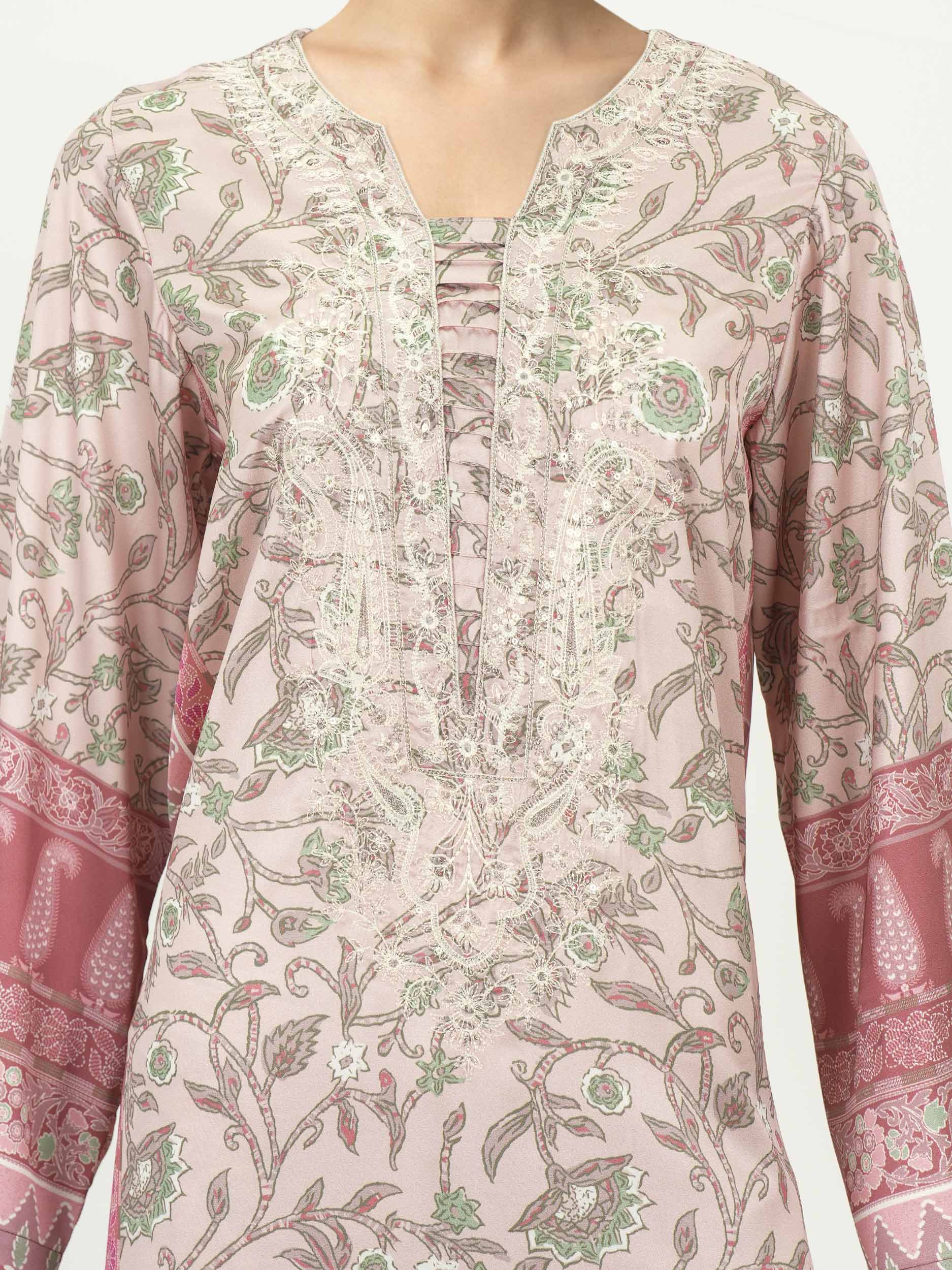 2 Piece Silk Suit- Embroidered (Pret) - Image 4