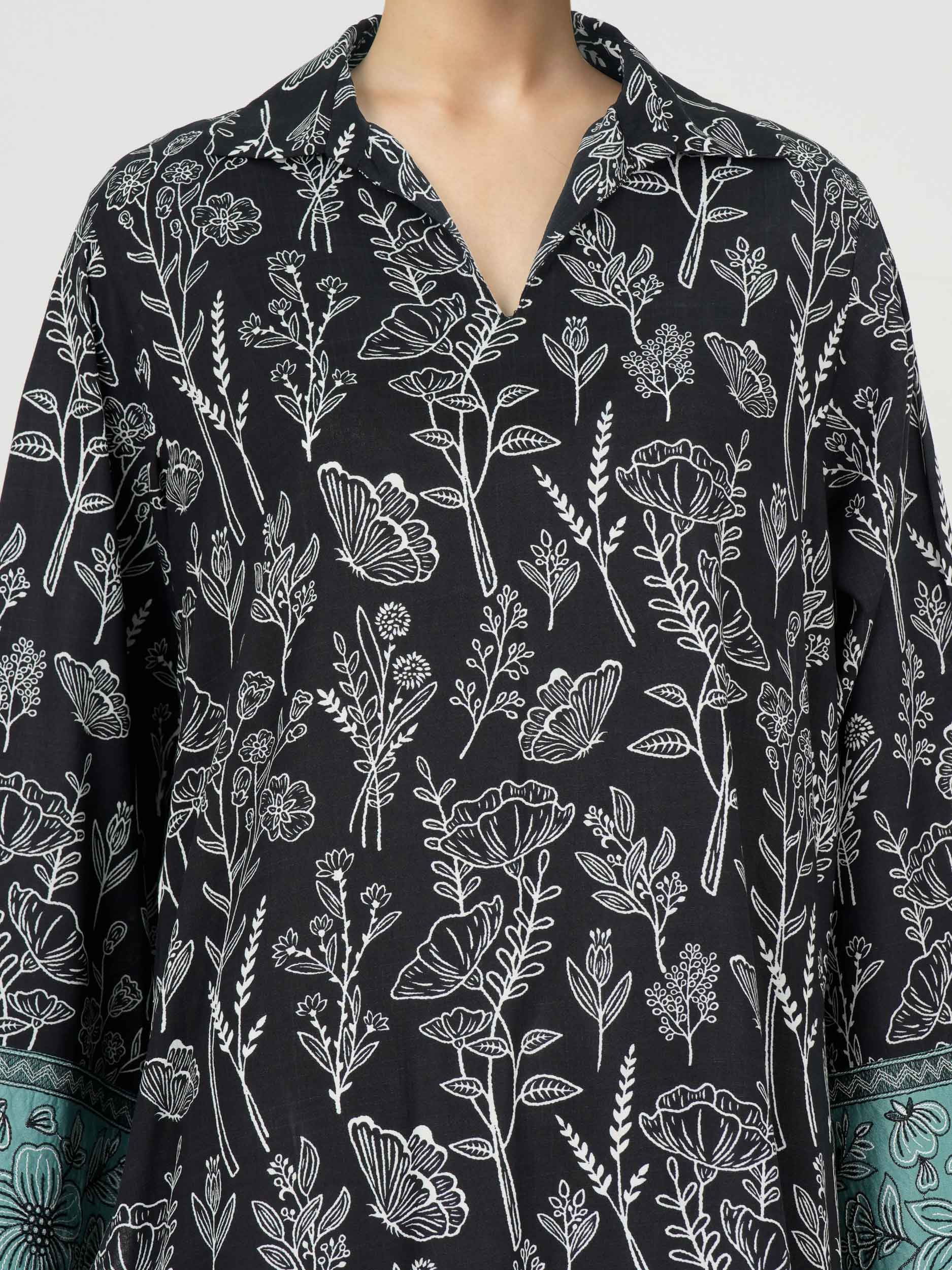 2 Piece Viscose Slub Suit- Embroidered (Pret) - Image 4