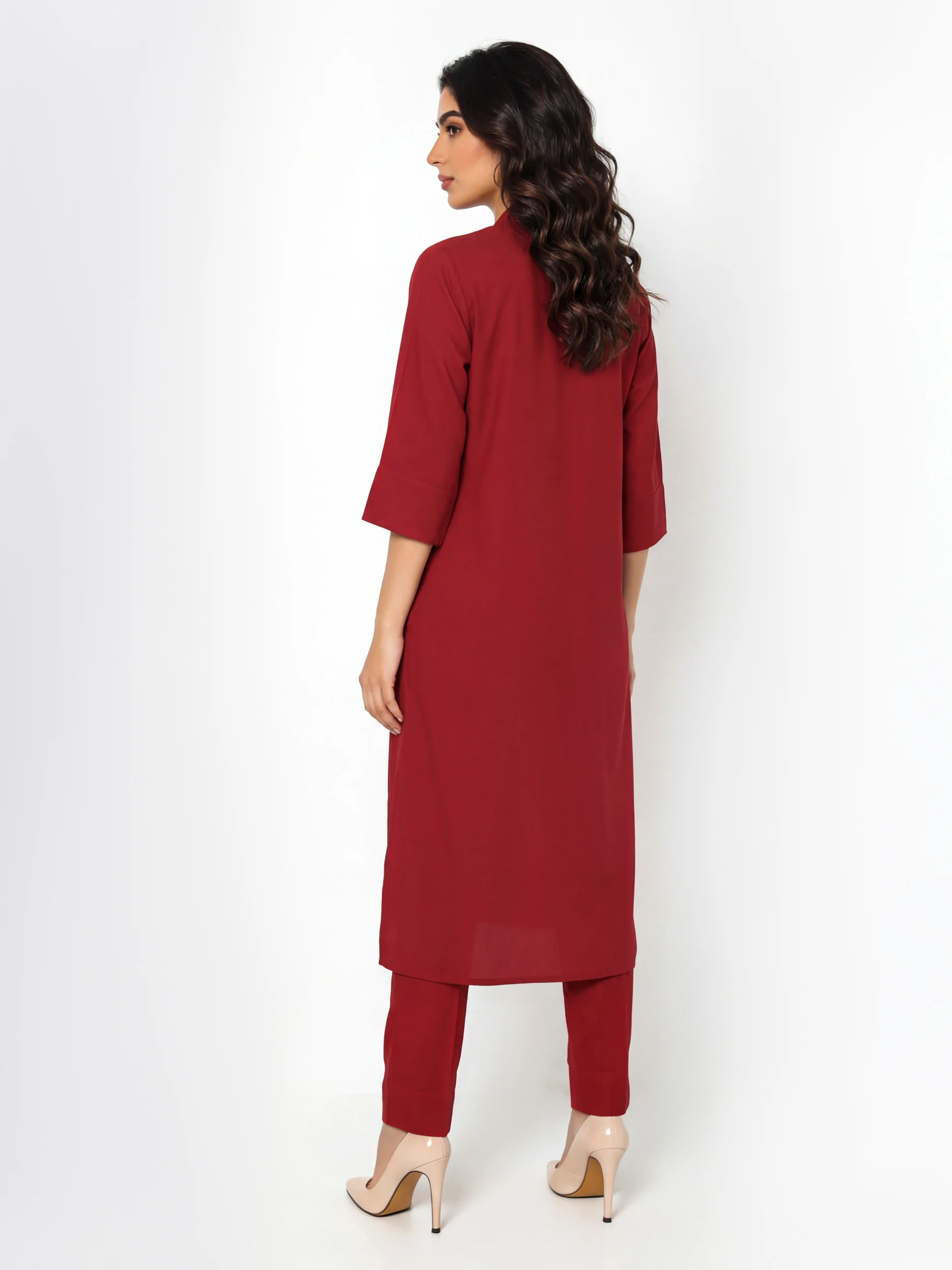 2 Piece Silk Suit- Embroidered (Pret) - Image 2
