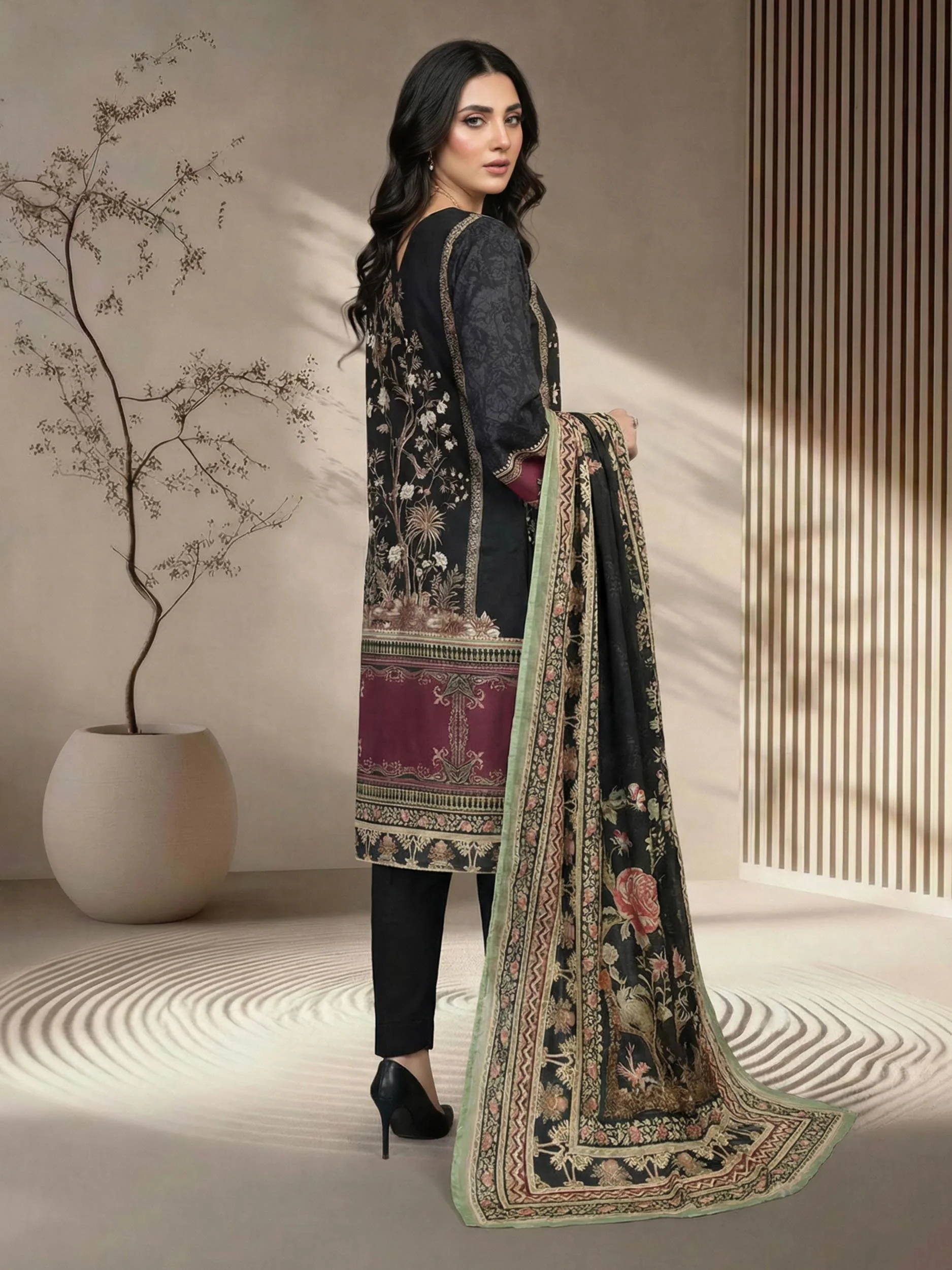 3 Piece Silk Suit (Pret) - Image 3