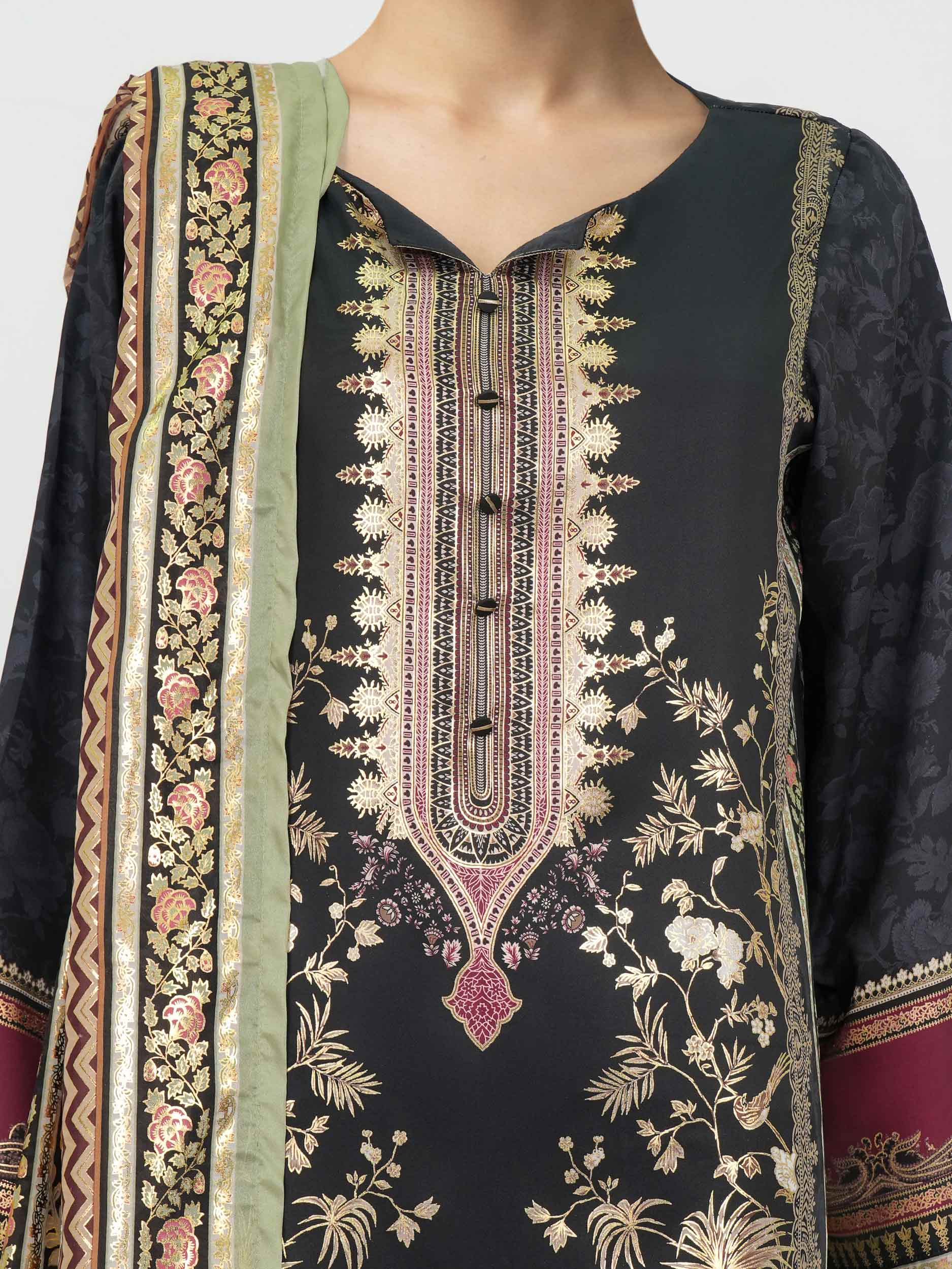 3 Piece Silk Suit (Pret) - Image 4