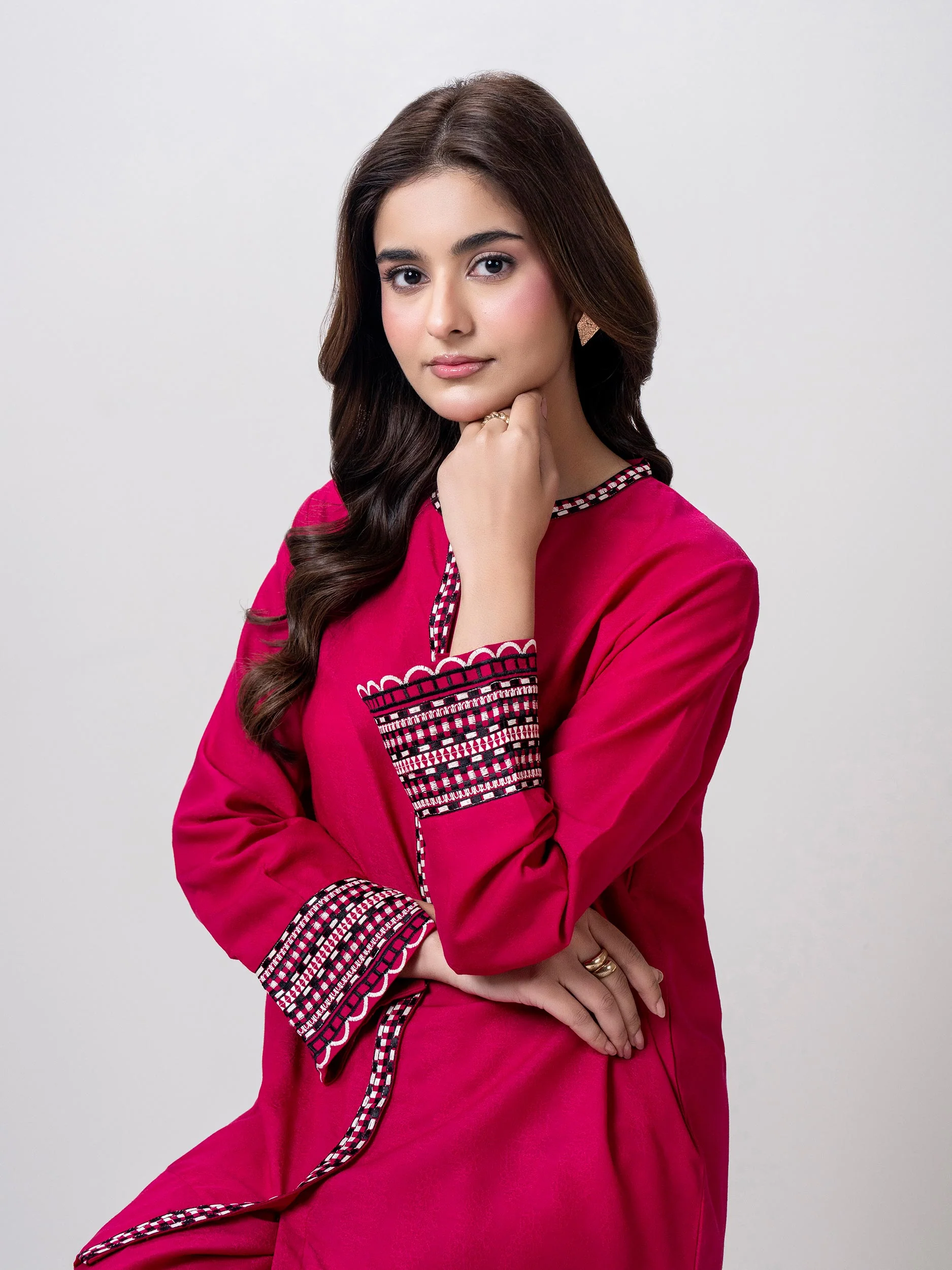 Self Jacquard Co-ord Set- Embroidered - Image 6