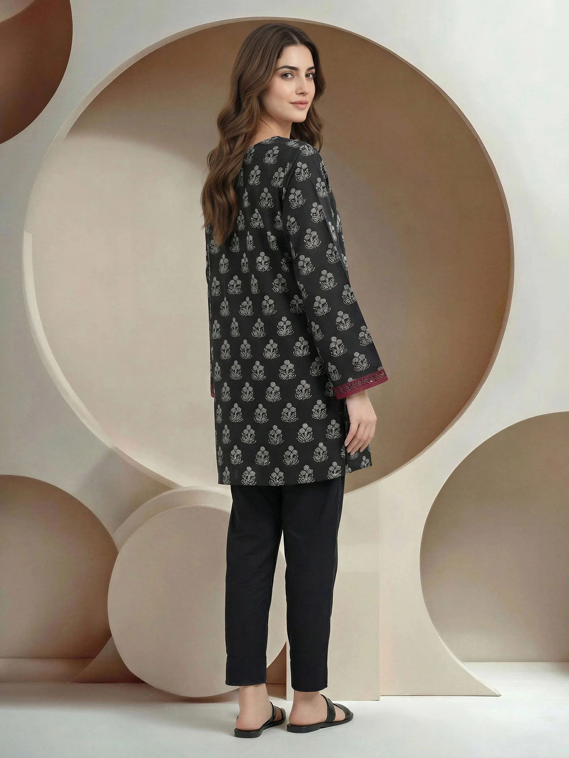 Viscose Slub Kurti- Embroidered (Pret) - Image 3