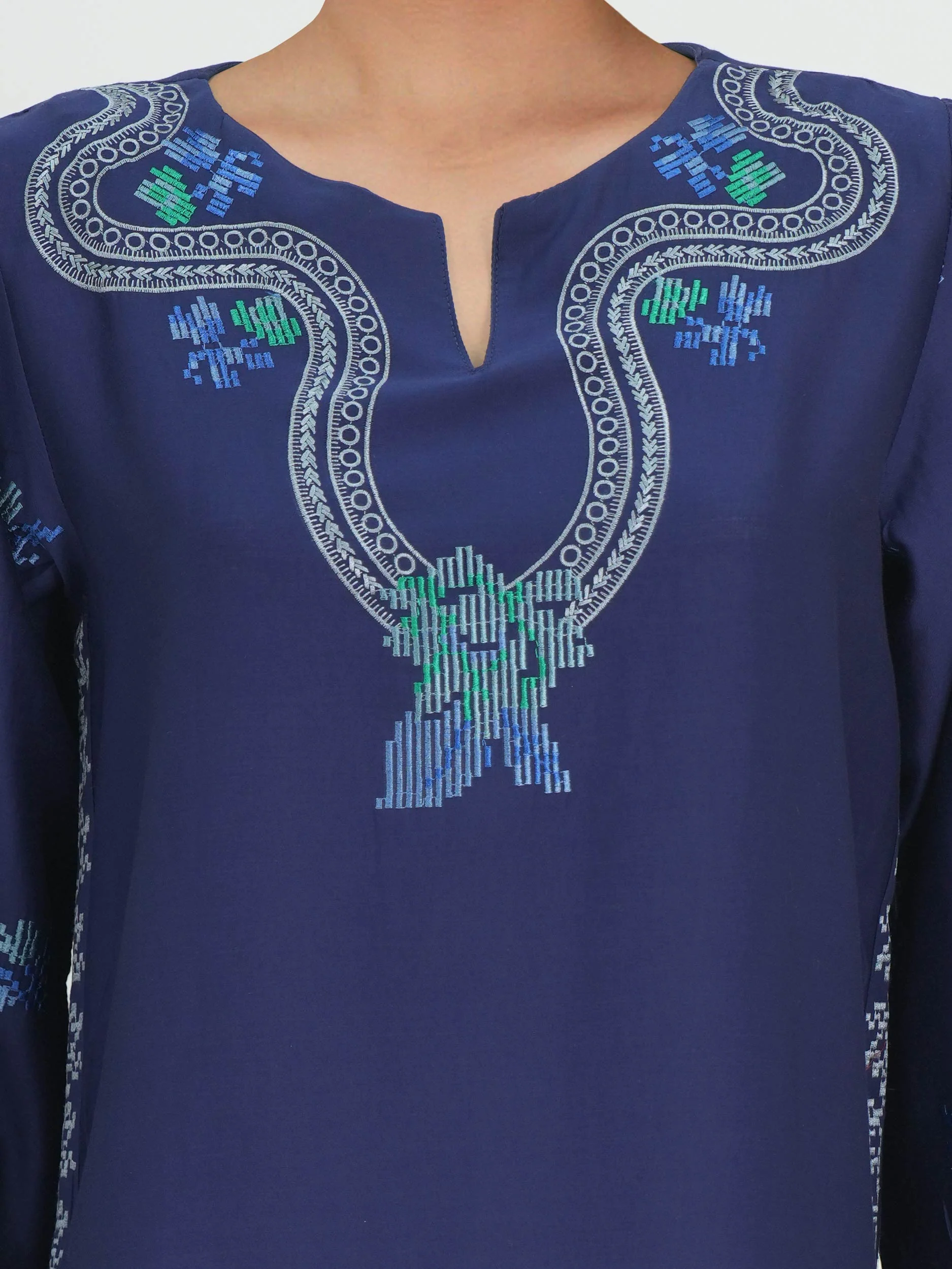 2 Piece Satin Suit- Embroidered (Pret) - Image 4