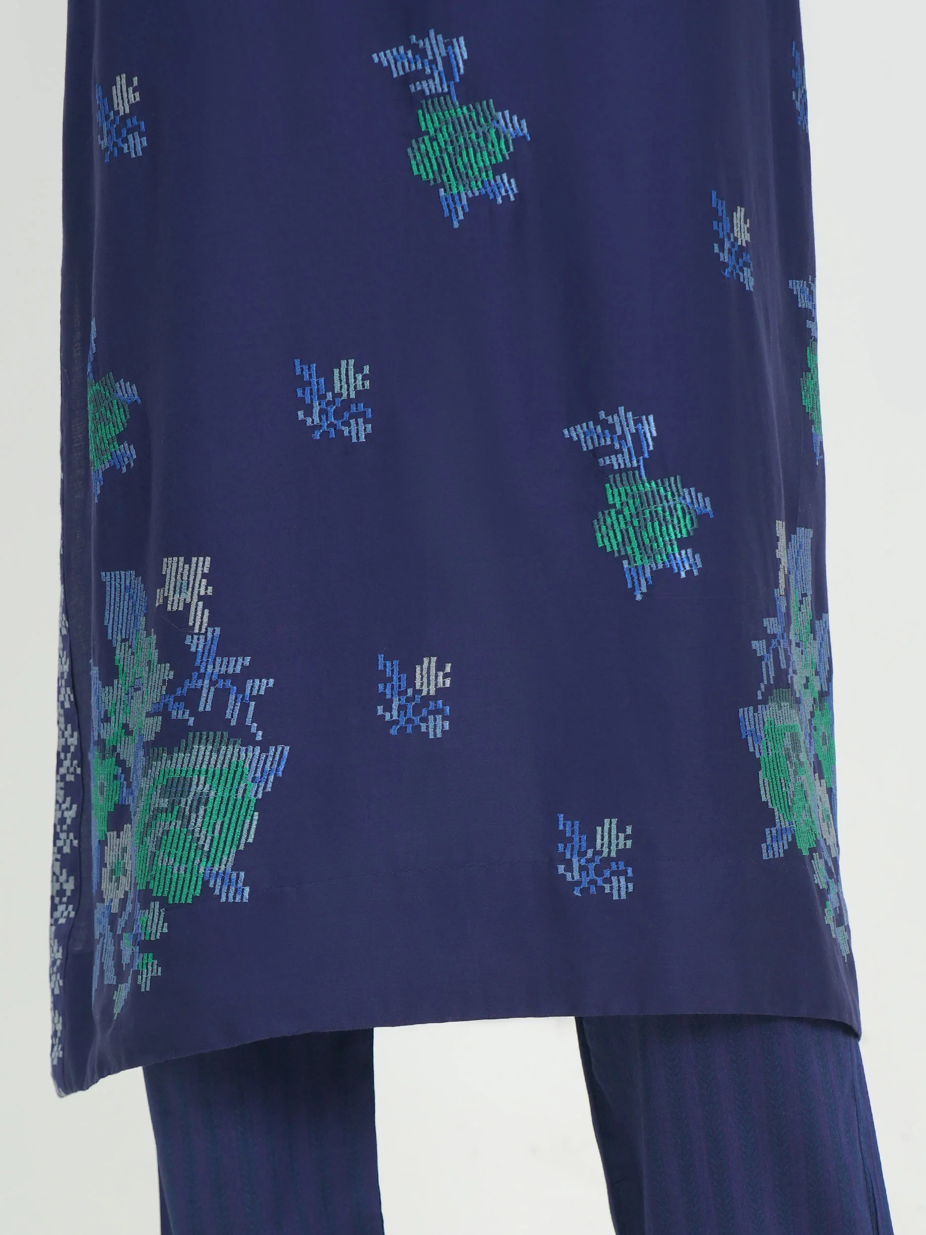2 Piece Satin Suit- Embroidered (Pret) - Image 5