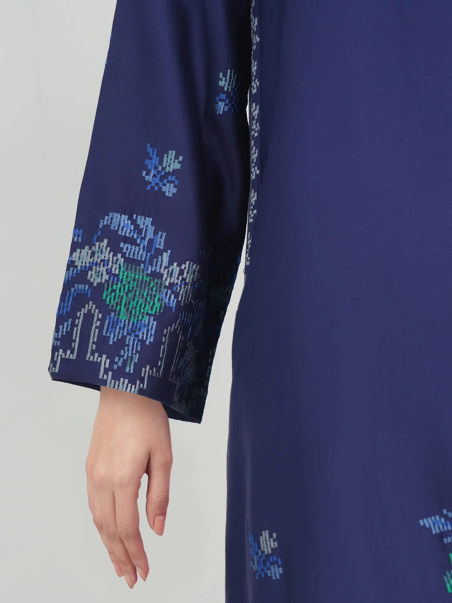 2 Piece Satin Suit- Embroidered (Pret) - Image 6
