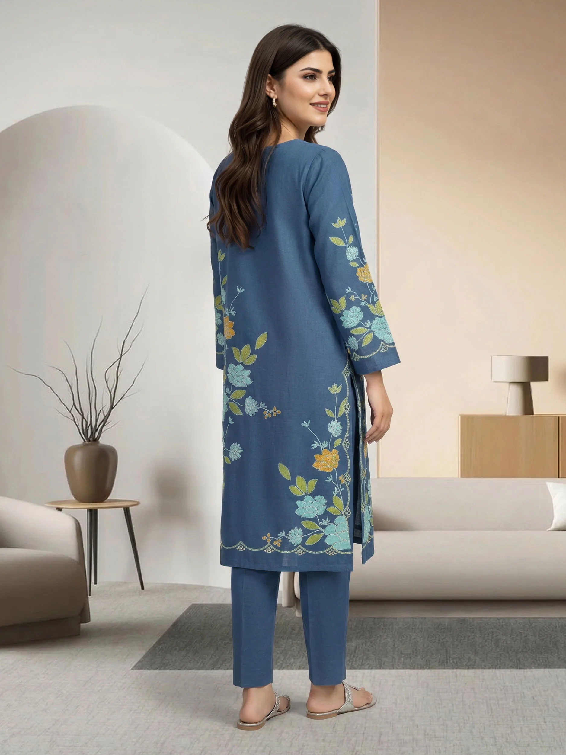 2 Piece Cambric Suit (Pret) - Image 3
