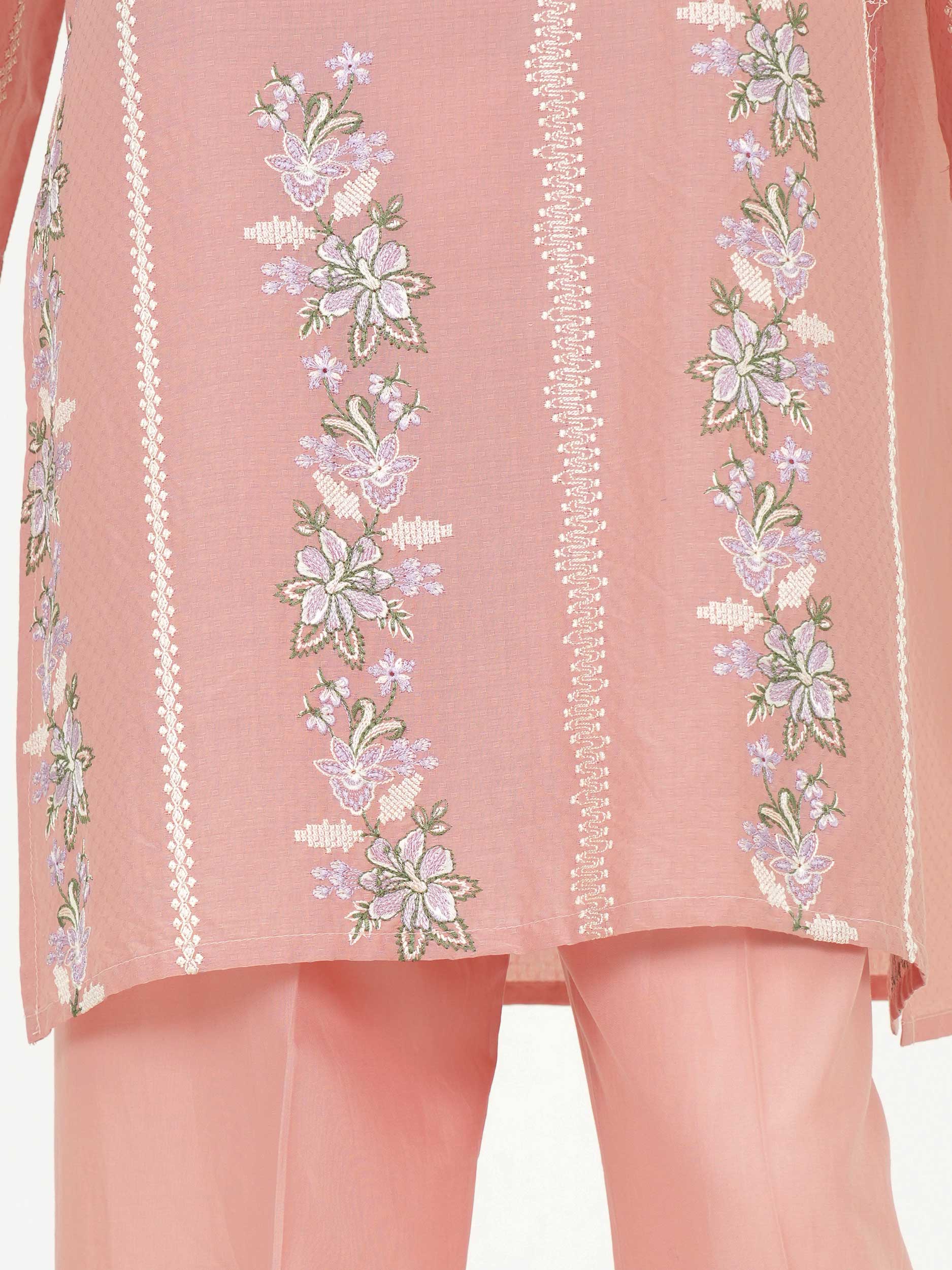 3 Piece Dobby Suit- Embroidered (Pret) - Image 6