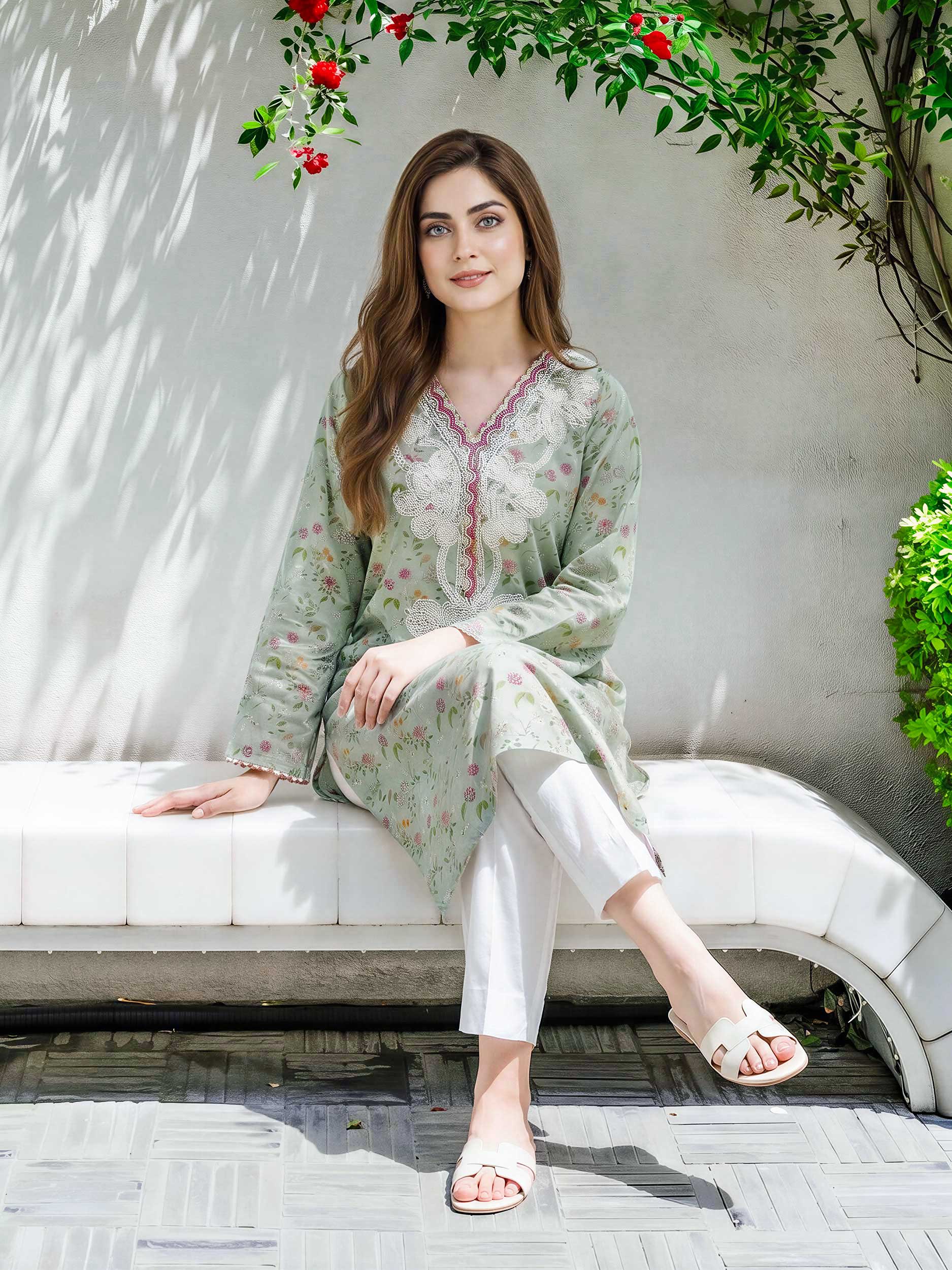Cambric Shirt- Embroidered (Pret) - Image 2