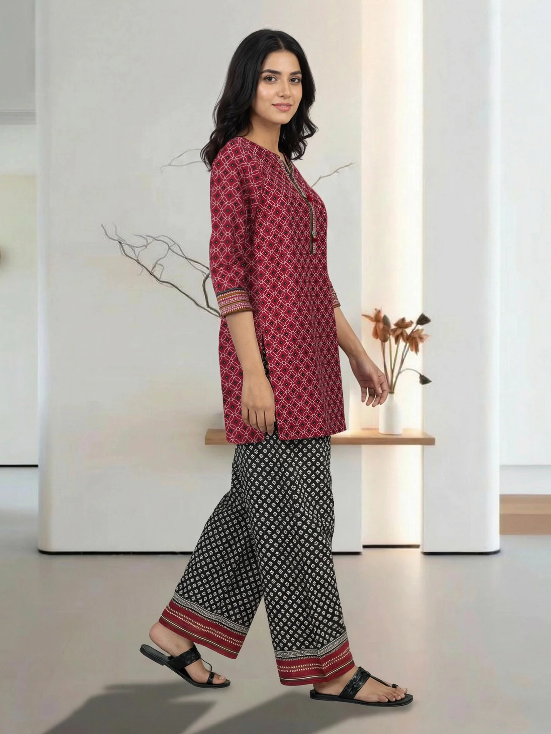 2 Piece Lawn Slub Suit (Pret) TROUSER ISSUE - Image 2
