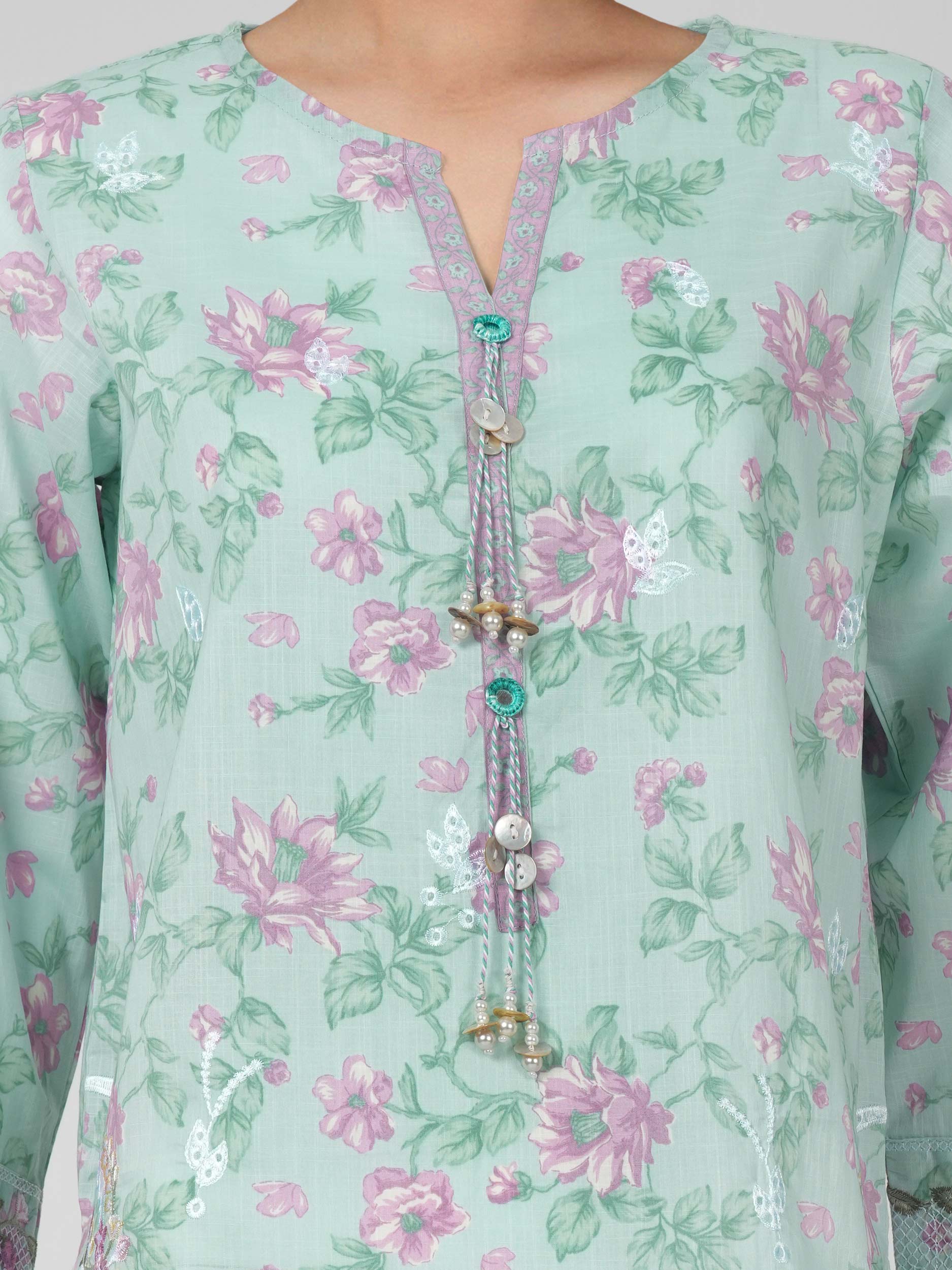 2 Piece Lawn Slub Suit- Embroidered (Pret) - Image 5