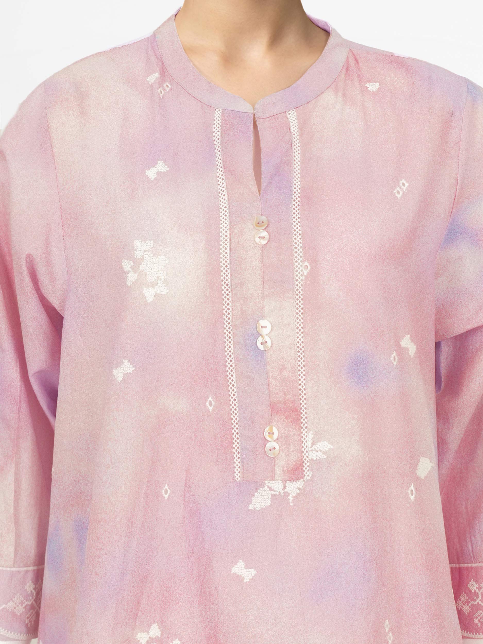 2 Piece Cambric Suit- Embroidered (Pret) - Image 4