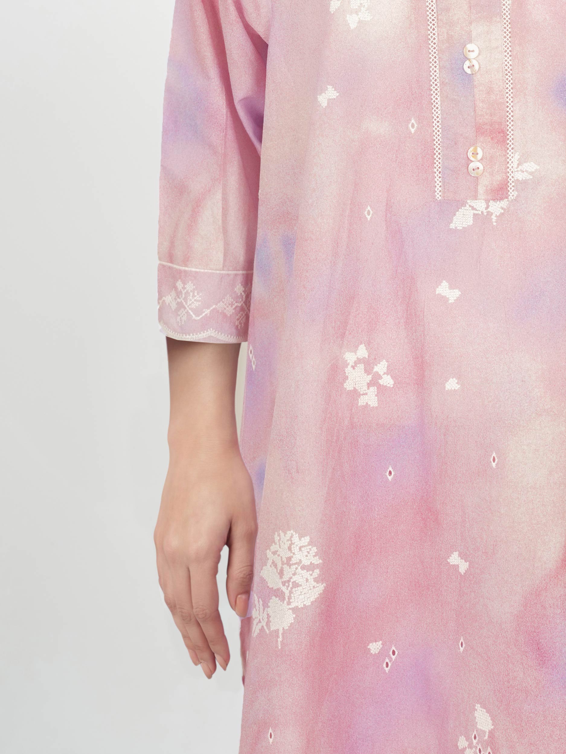 2 Piece Cambric Suit- Embroidered (Pret) - Image 5