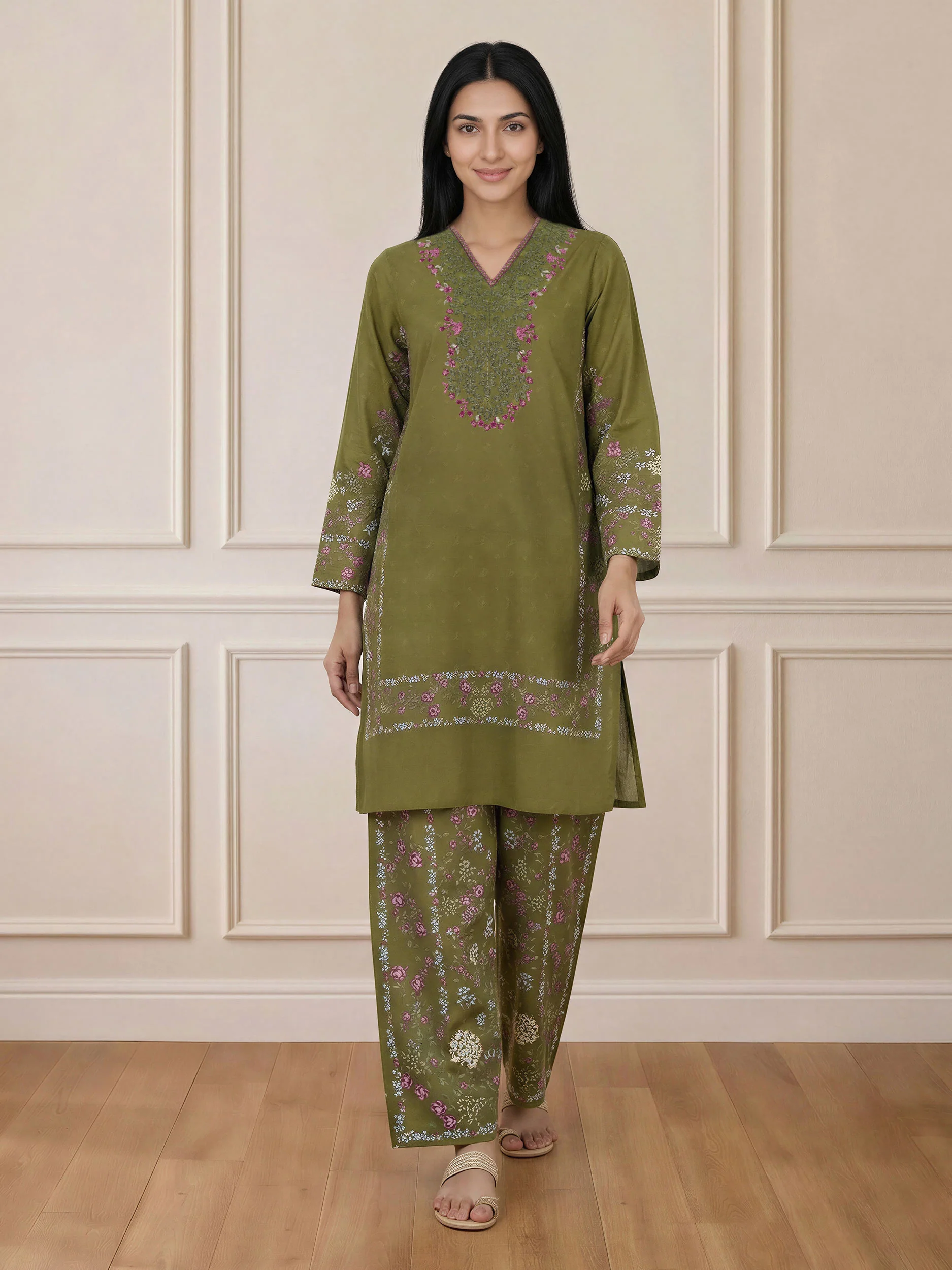 2 Piece Lawn Suit- Embroidered (Pret) - Image 2
