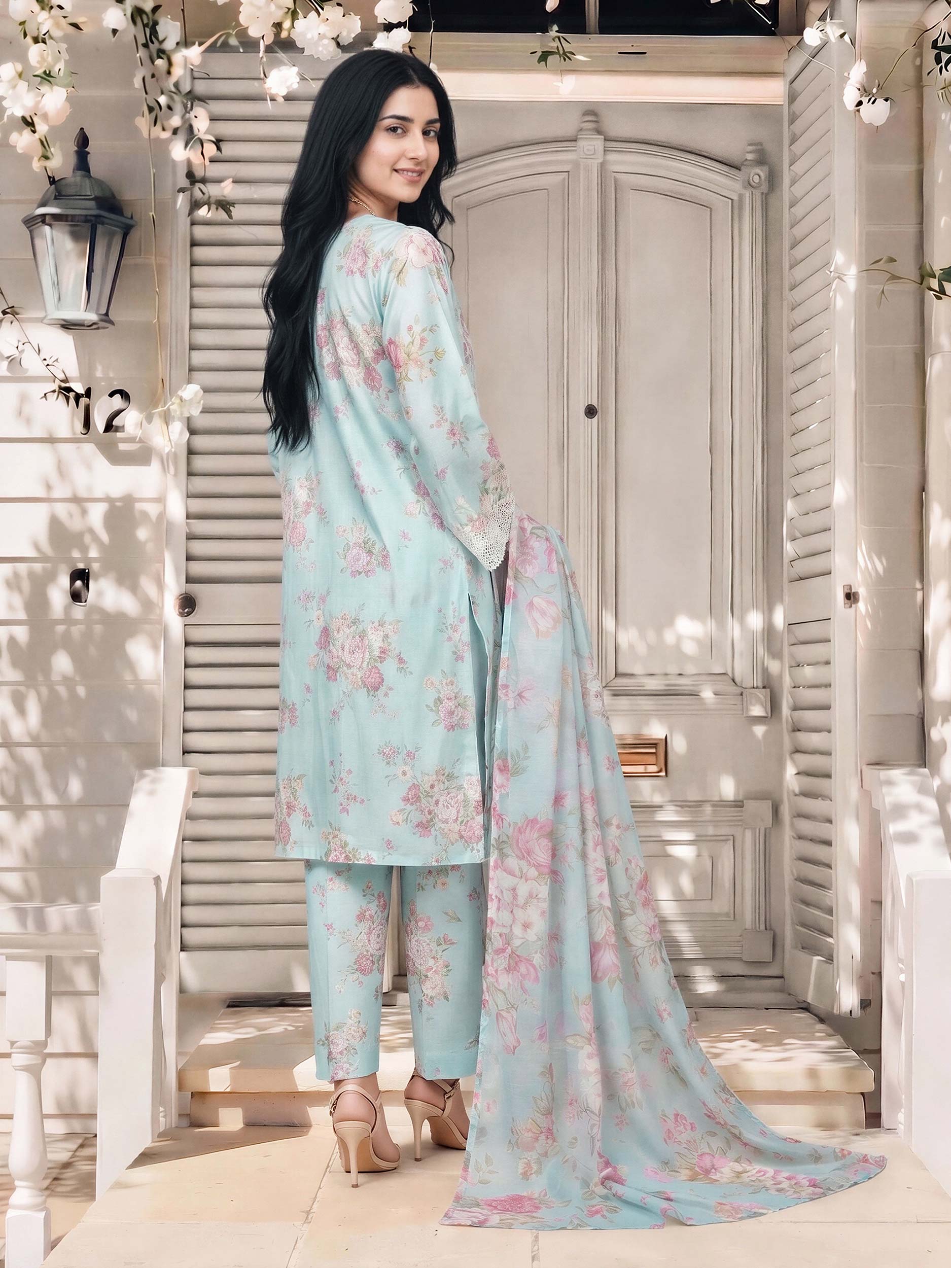 3 Piece Lawn Suit- Embroidered (Pret) - Image 3