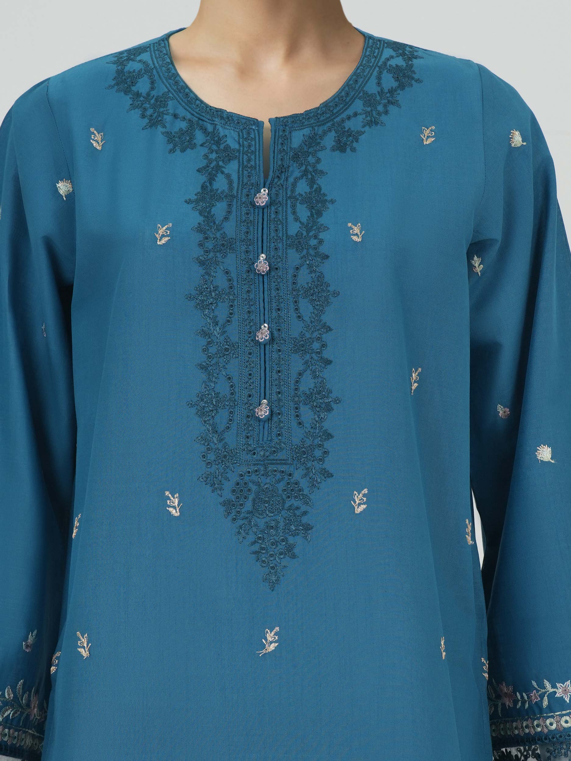 2 Piece Lawn Slub Suit- Embroidered (Pret) - Image 4