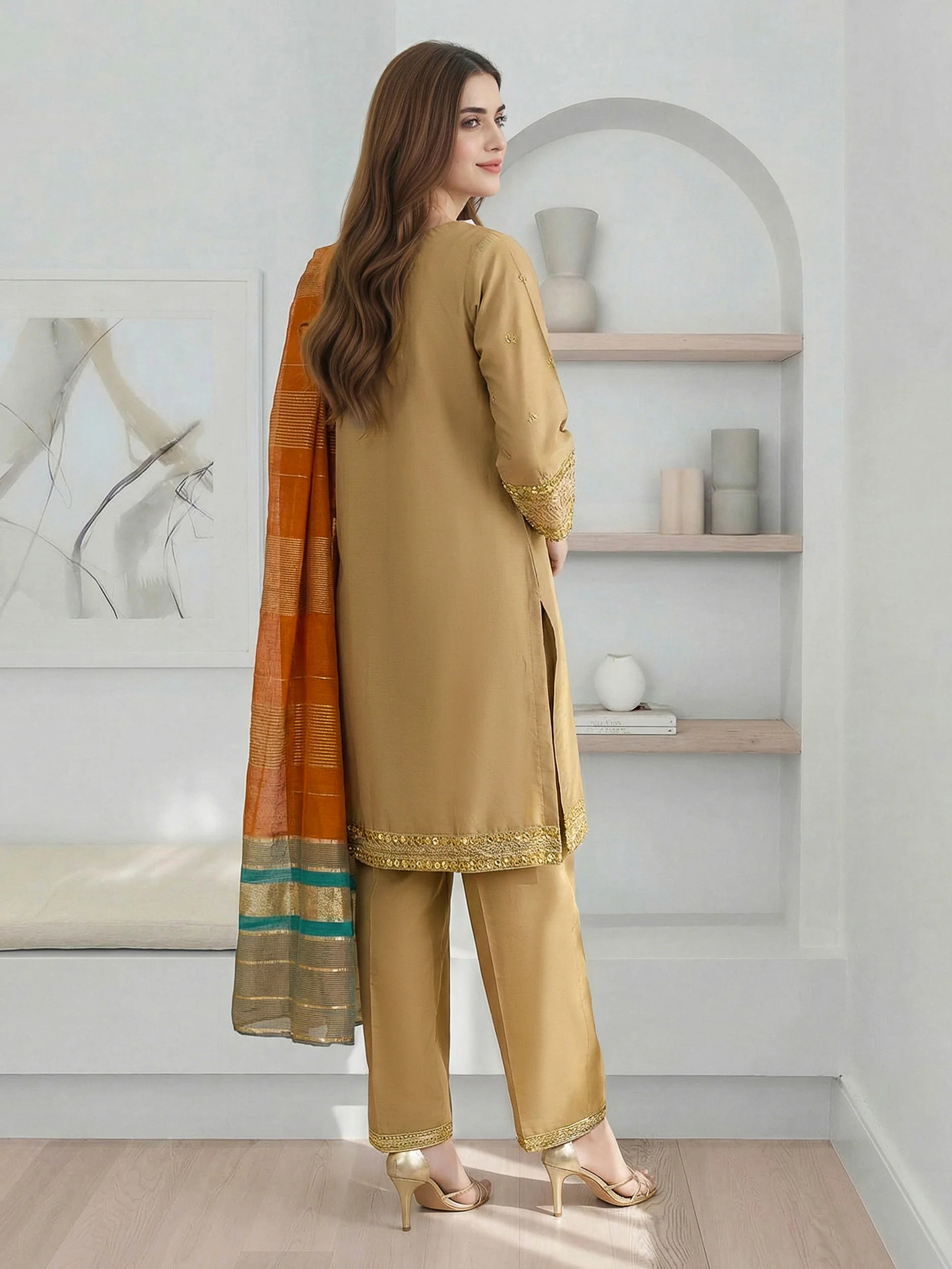 3 Piece Lawn Suit- Embroidered (Pret) - Image 3