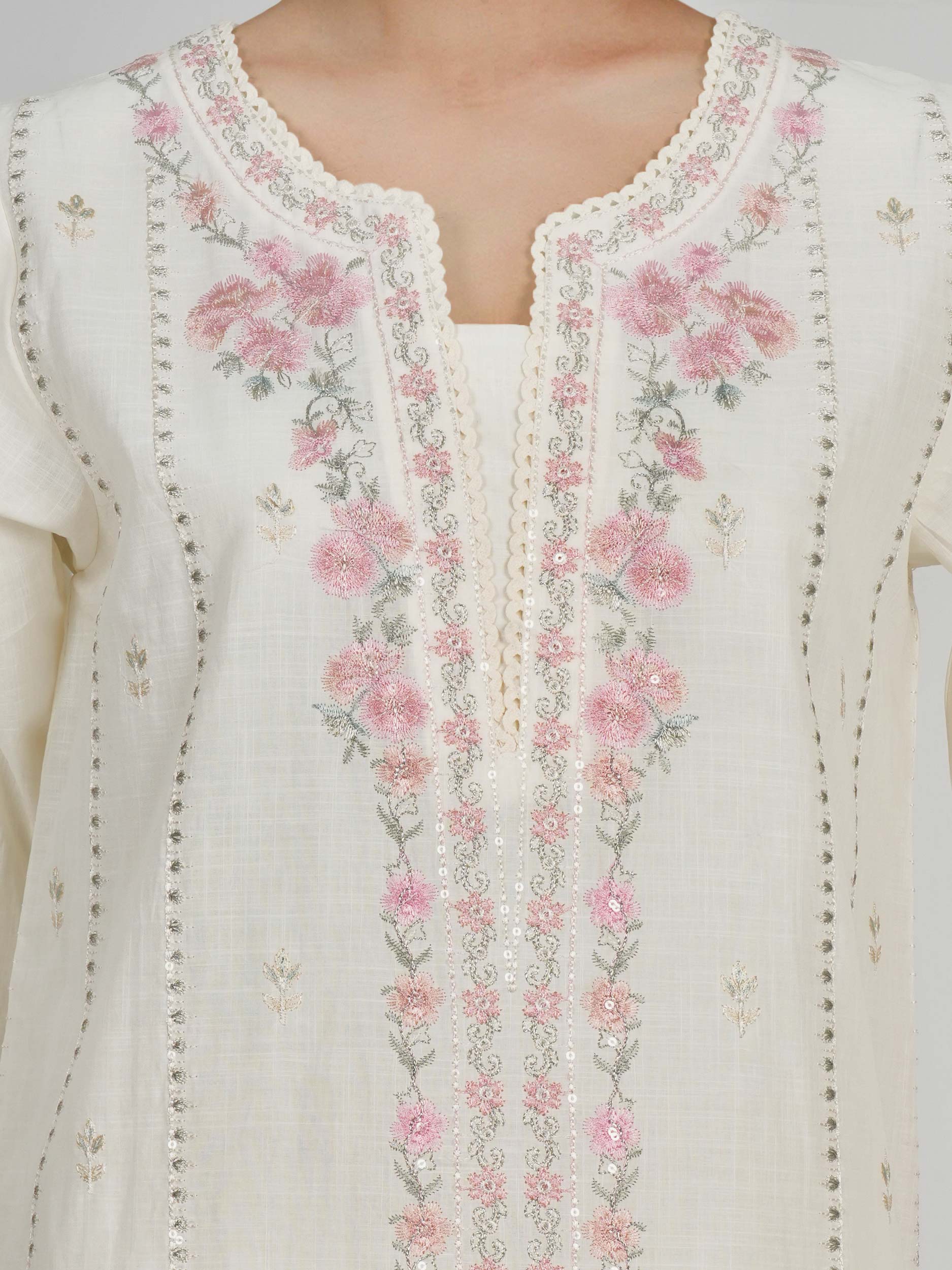 2 Piece Lawn Slub Suit- Embroidered (Pret) - Image 5