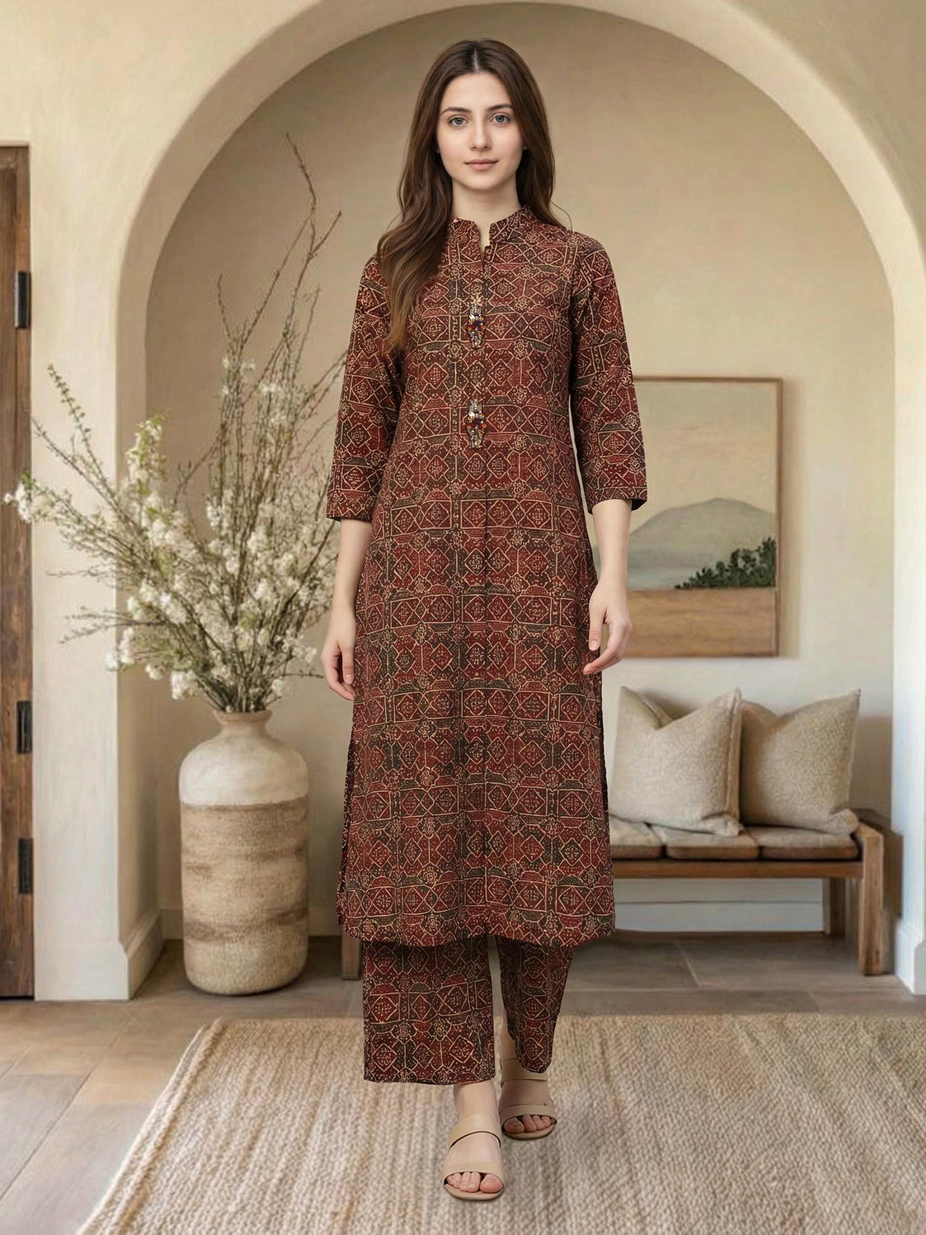 2 Piece Cambric Suit (Pret) - Image 2