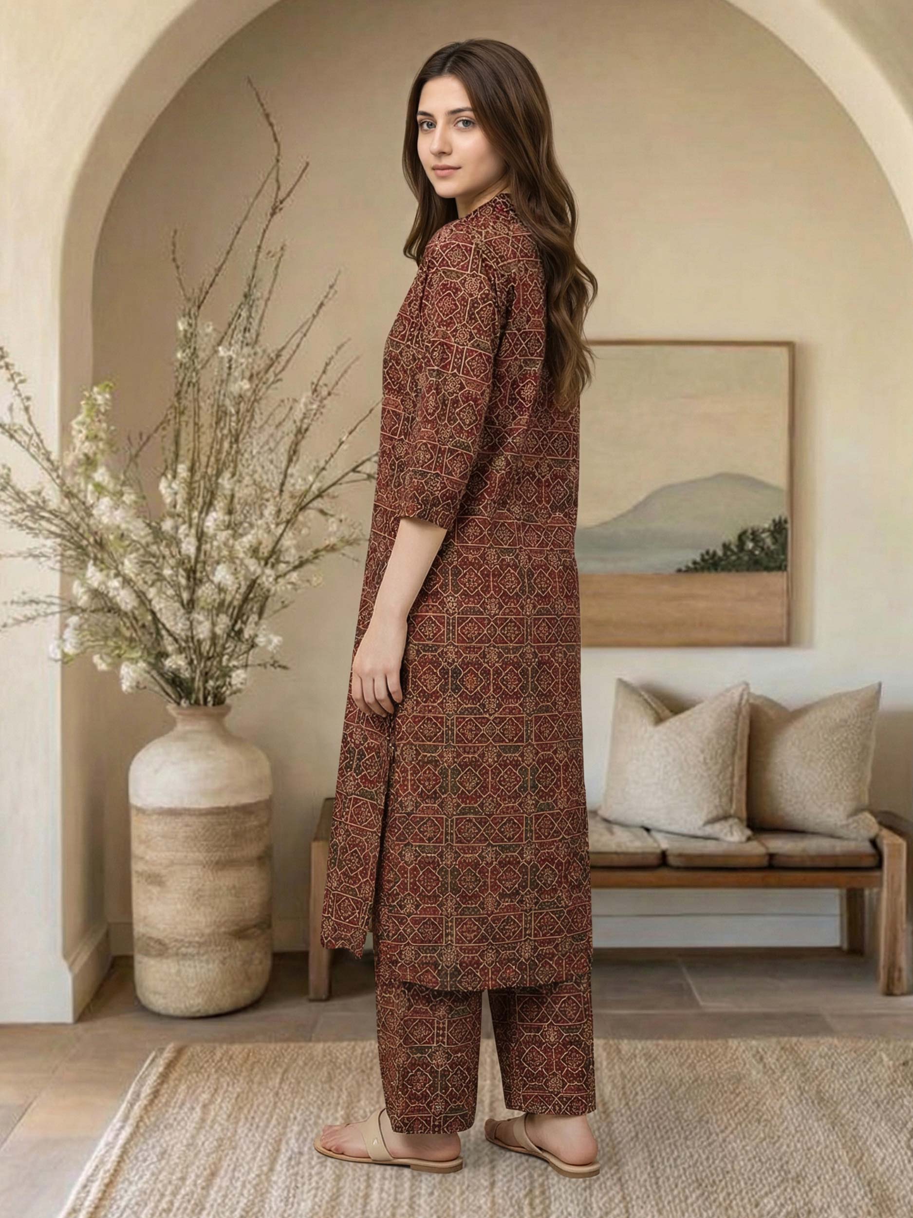 2 Piece Cambric Suit (Pret) - Image 3