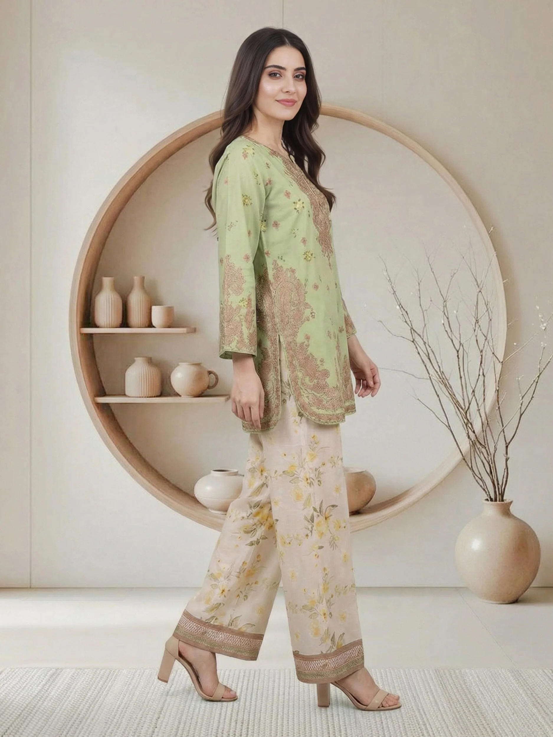 2 Piece Cambric Suit (Pret) - Image 2