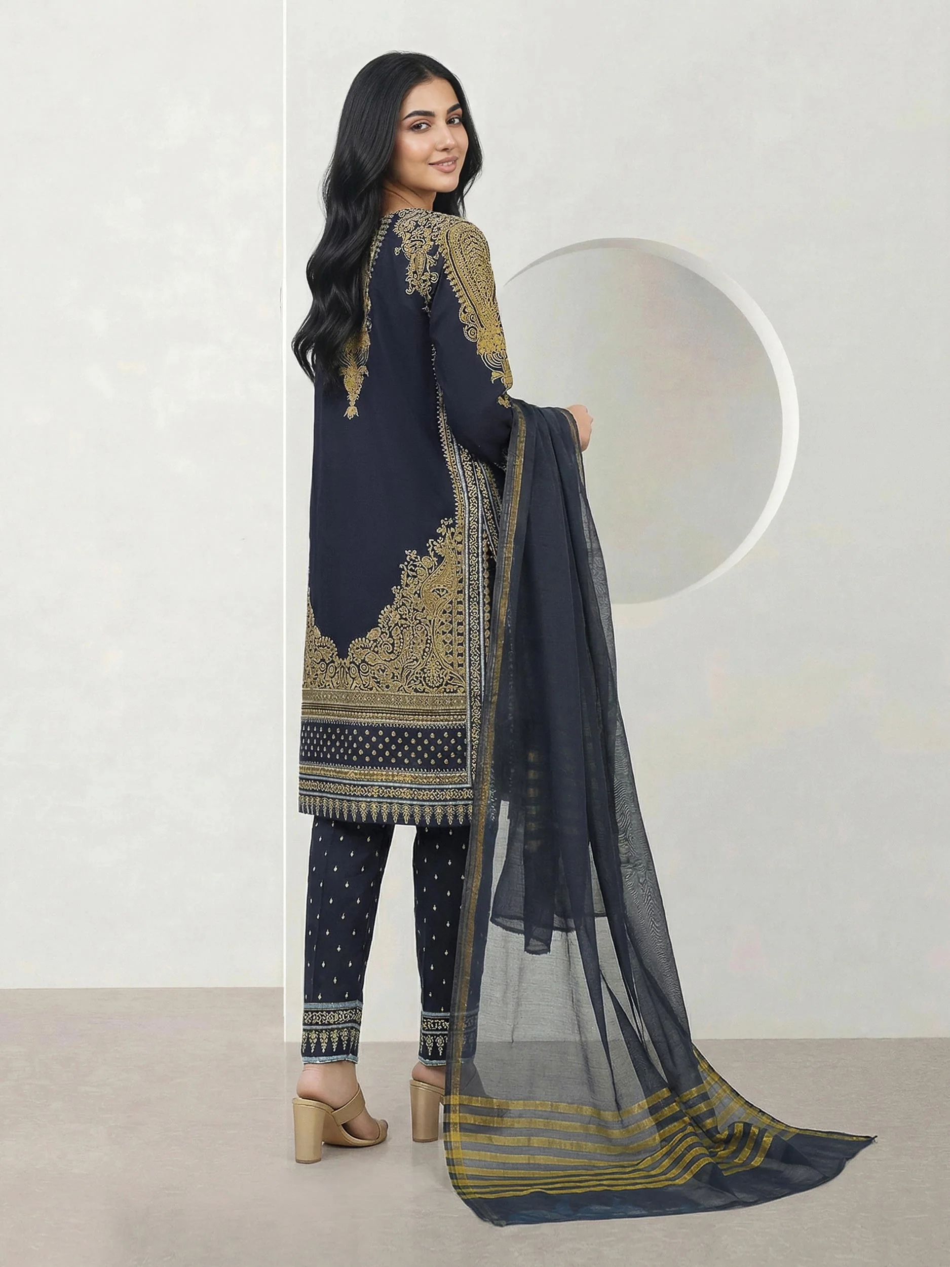3 Piece Cambric Suit (Pret) - Image 3