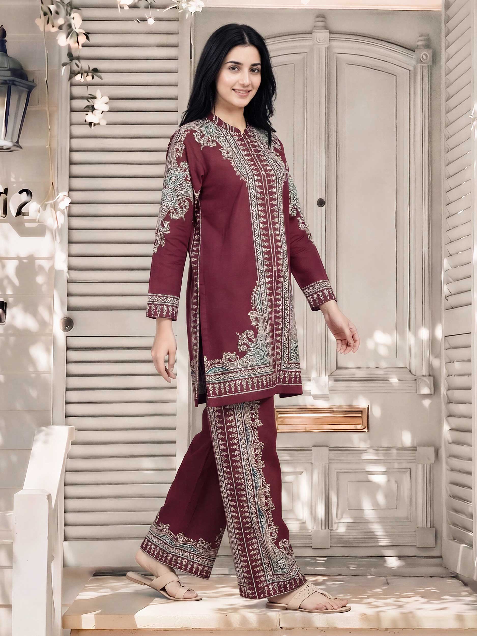 2 Piece Cambric Suit (Pret) - Image 2