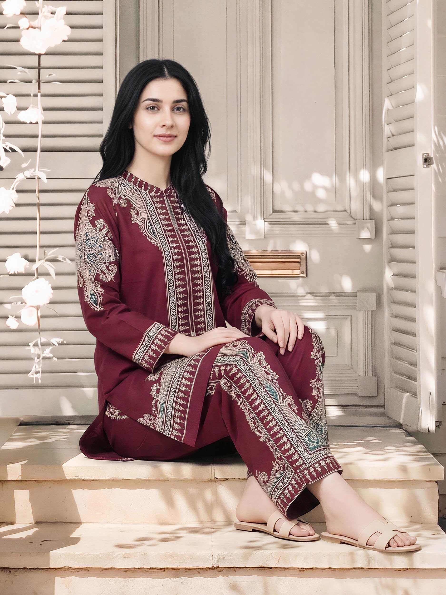 2 Piece Cambric Suit (Pret) - Image 4