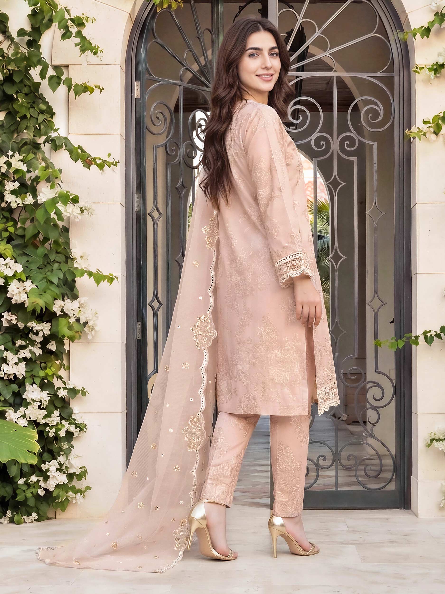 3 Piece Lawn Suit- Embroidered (Pret) - Image 3