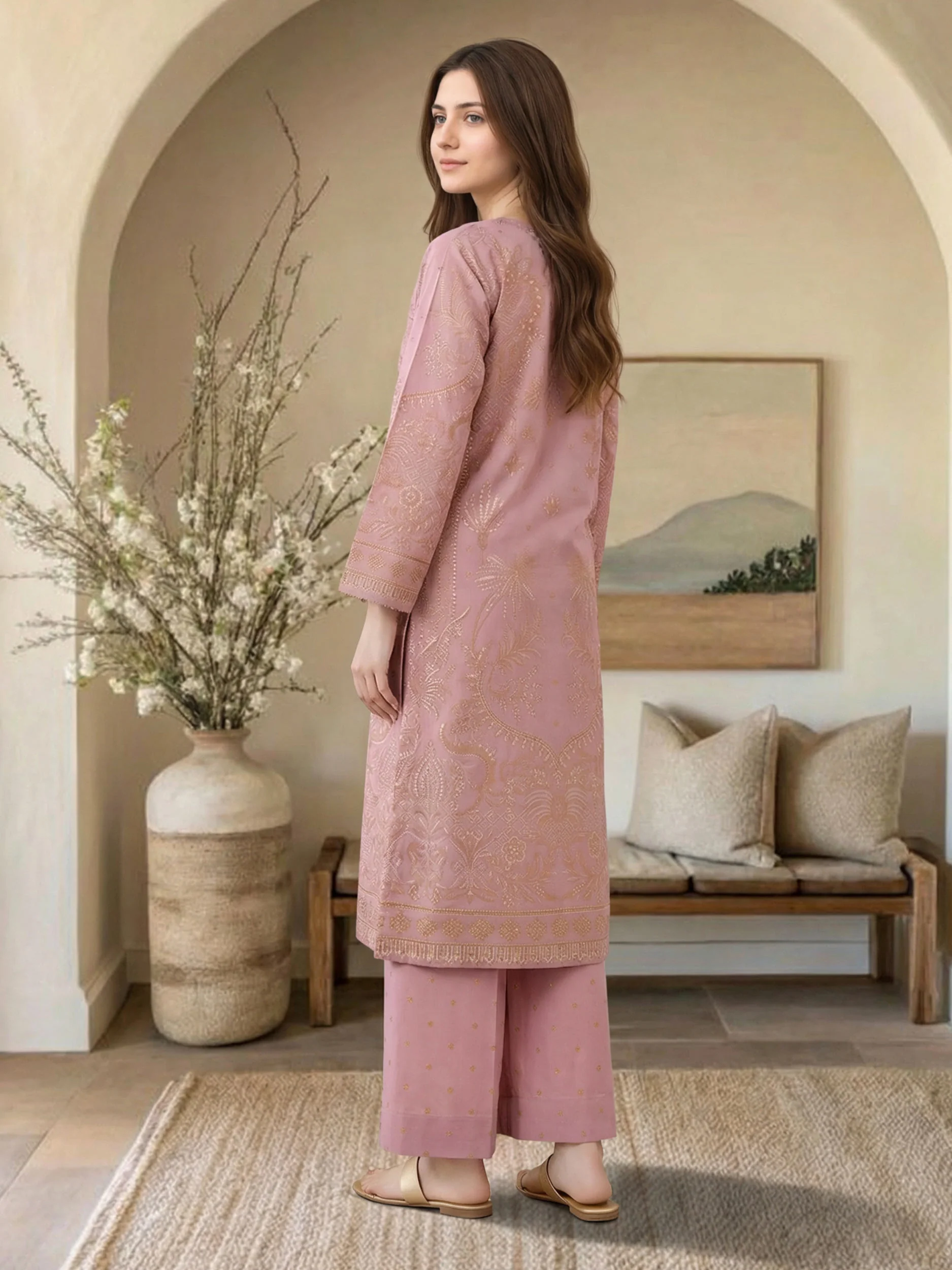 2 Piece Cambric Suit (Pret) - Image 3