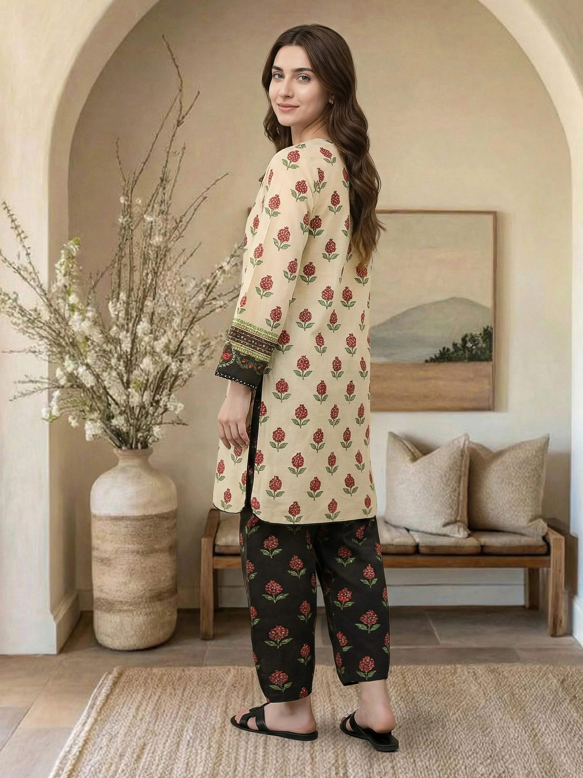 2 Piece Cambric Suit (Pret) - Image 3