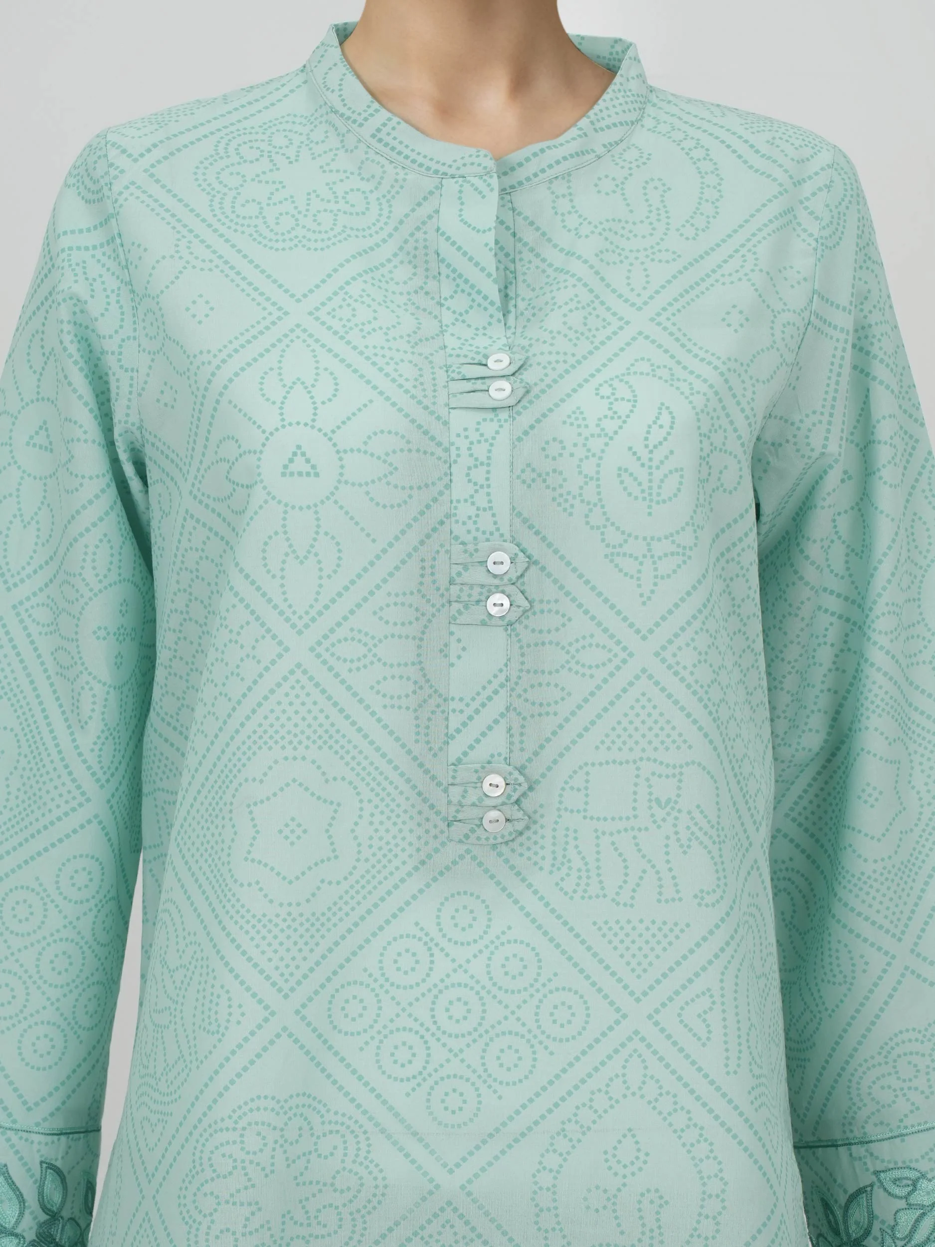 2 Piece Cambric Suit- Embroidered (Pret) - Image 4